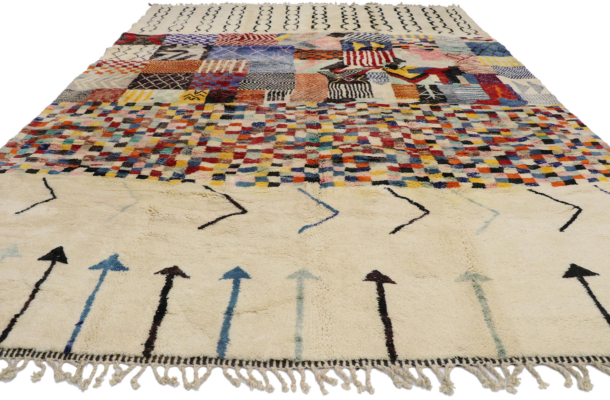 Expressionniste Nouveau tapis marocain à blocs de couleurs inspiré par Gunta Stölzl en vente