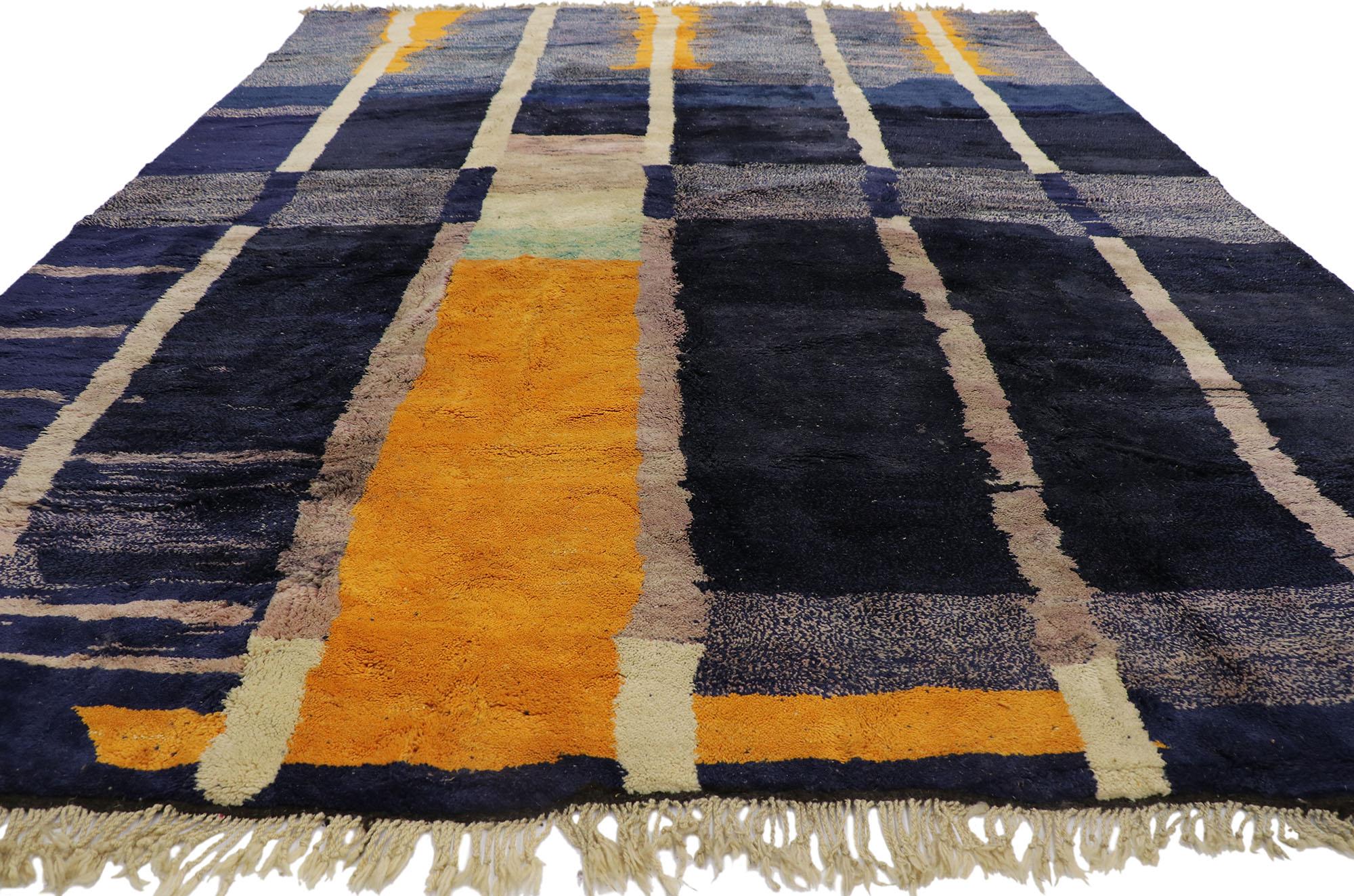 Expressionist New Color Block Moroccan Rug Inspired by Gunta Stölzl For Sale
