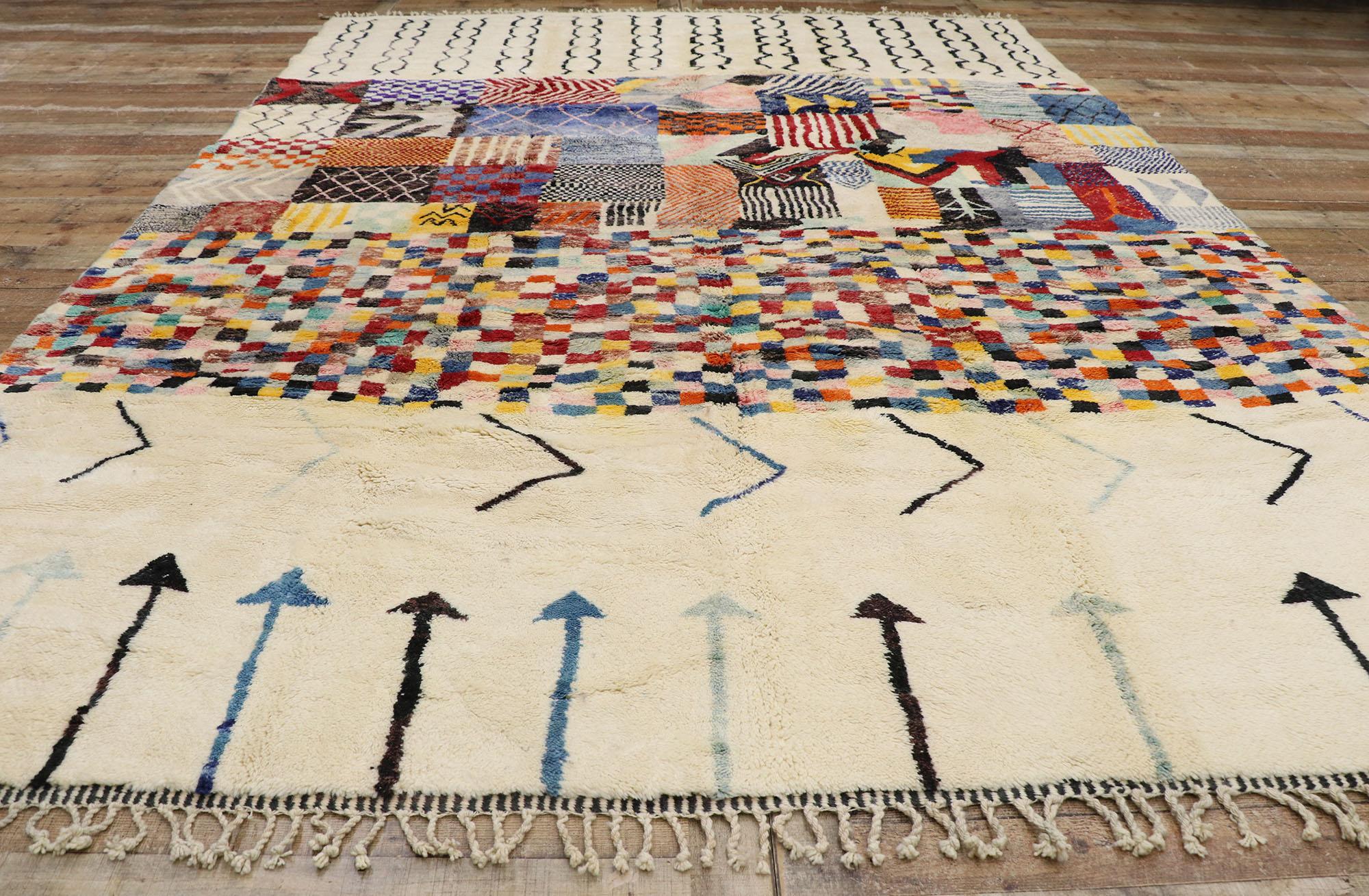 XXIe siècle et contemporain Nouveau tapis marocain à blocs de couleurs inspiré par Gunta Stölzl en vente