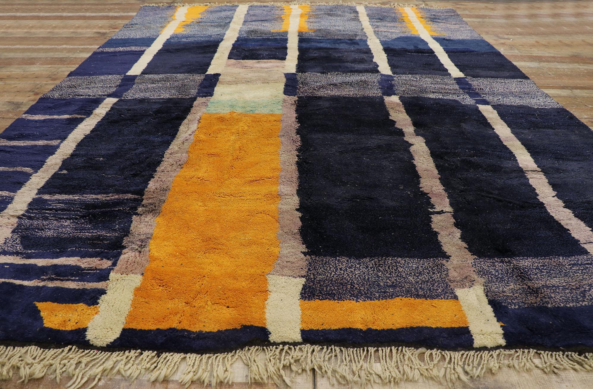 Wool New Color Block Moroccan Rug Inspired by Gunta Stölzl For Sale