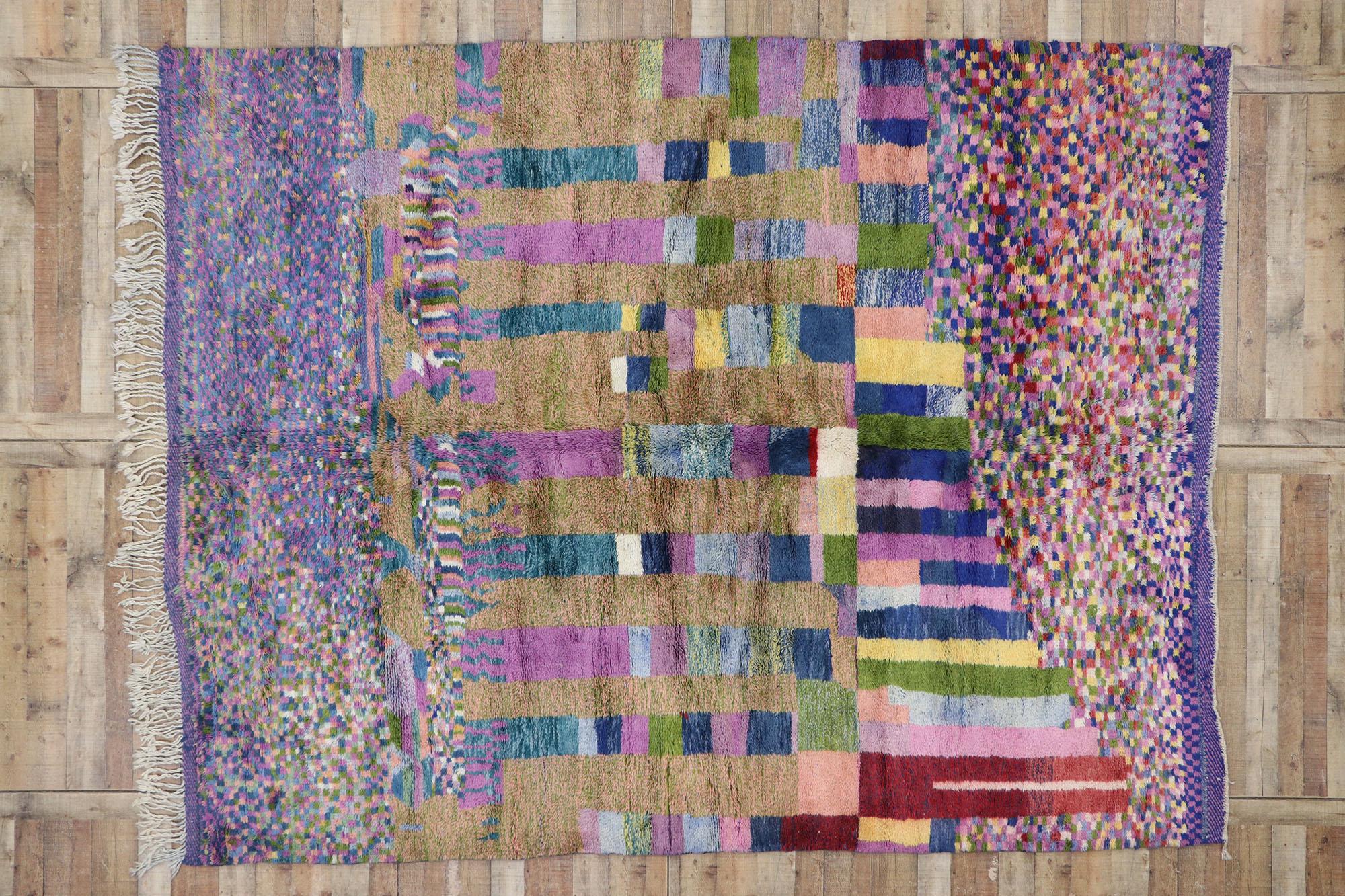 New Contemporary Abstract Beni Mrirt Moroccan Rug Inspired by Gunta Stölzl In New Condition For Sale In Dallas, TX