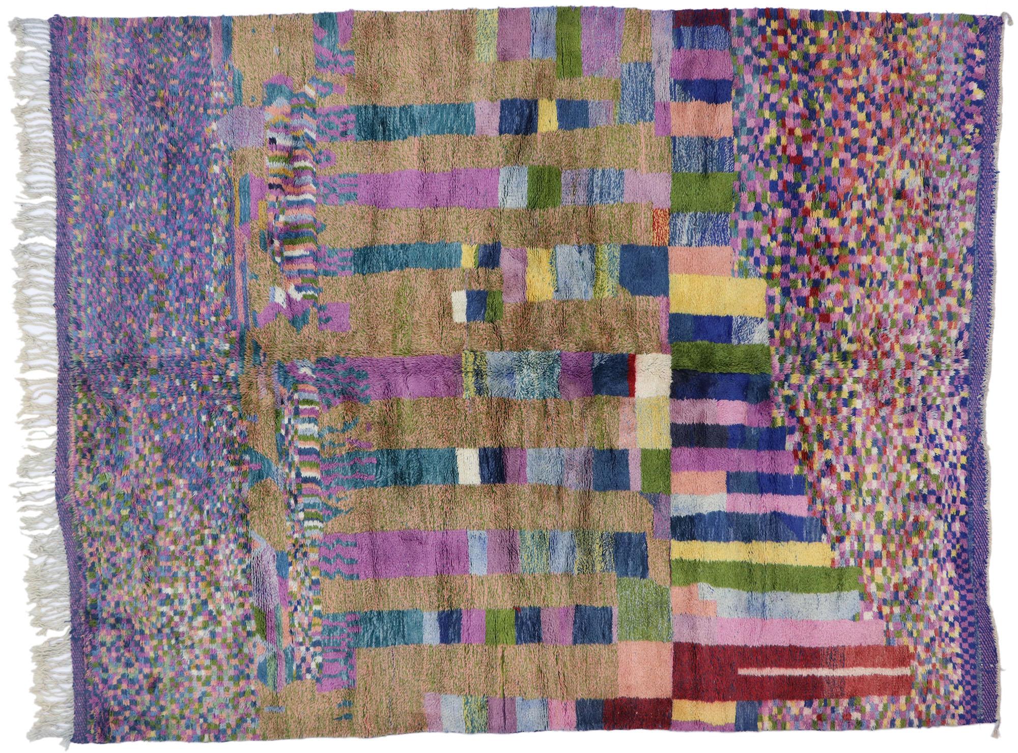 Wool New Contemporary Berber Moroccan Rug Inspired by Gunta Stölzl  For Sale