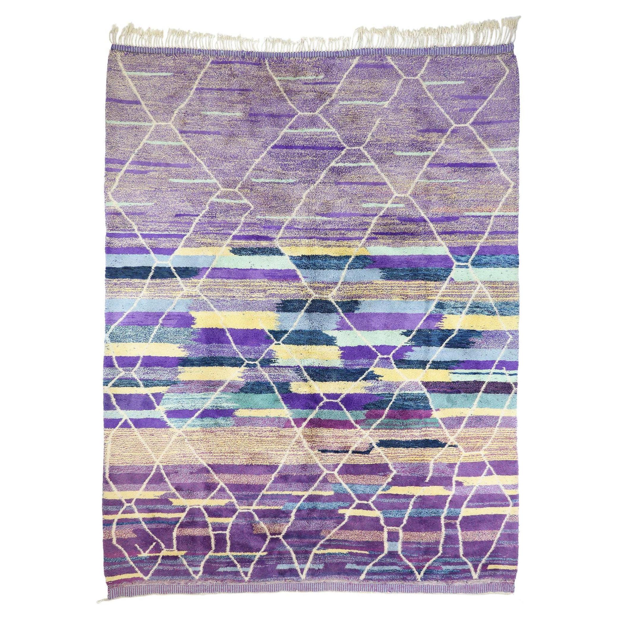 New Contemporary Beni Mrirt Berber Moroccan Rug Inspired by Gunta Stölzl