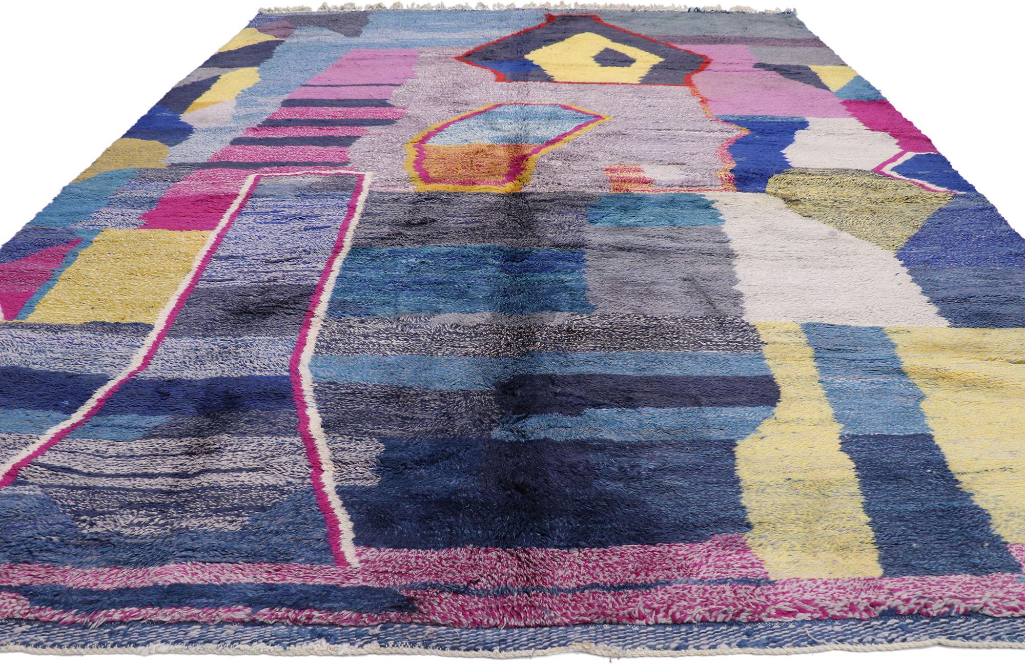 Expressionist New Contemporary Berber Moroccan Rug Inspired by Helen Frankenthaler For Sale