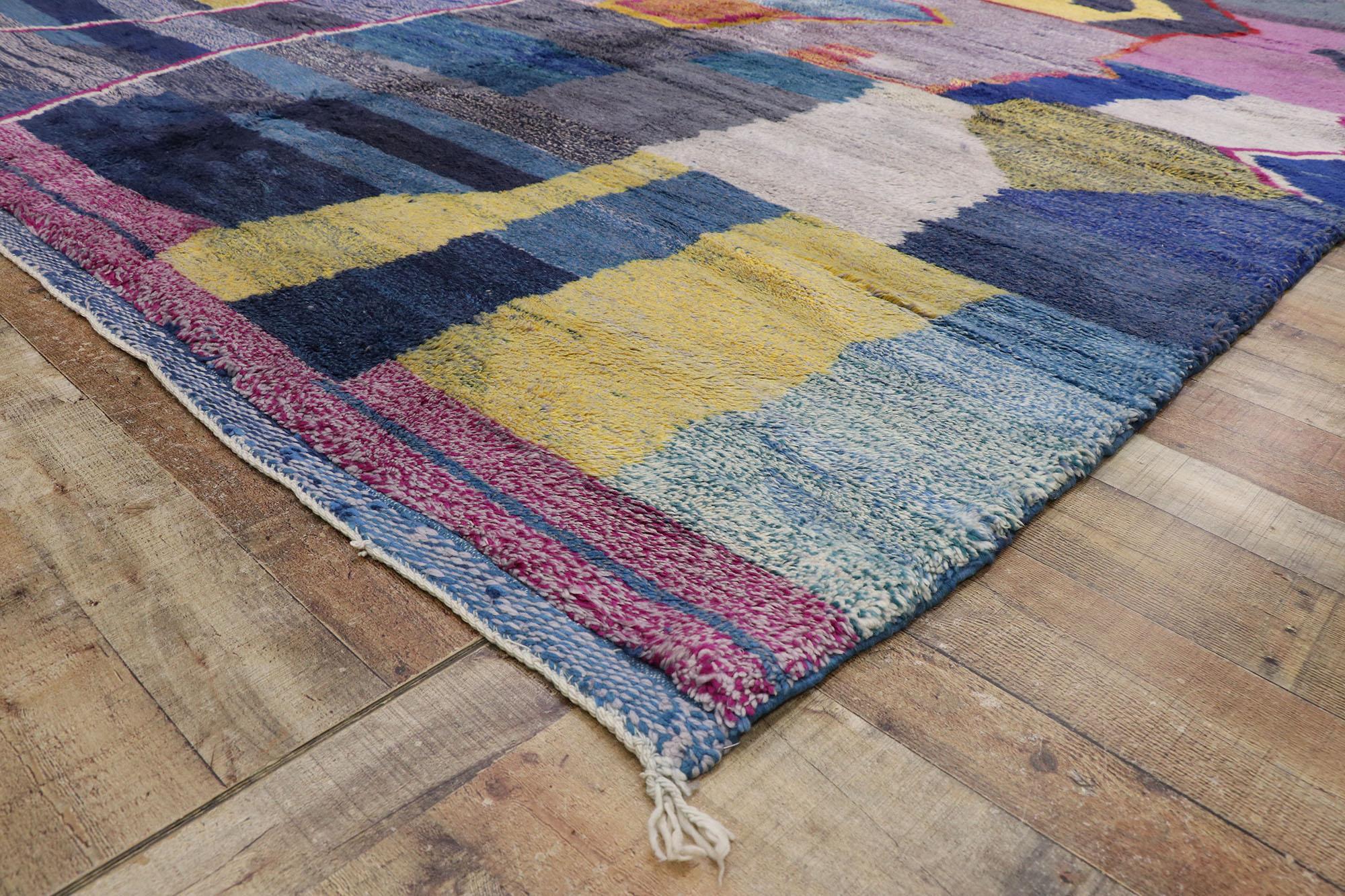 Wool New Contemporary Berber Moroccan Rug Inspired by Helen Frankenthaler For Sale