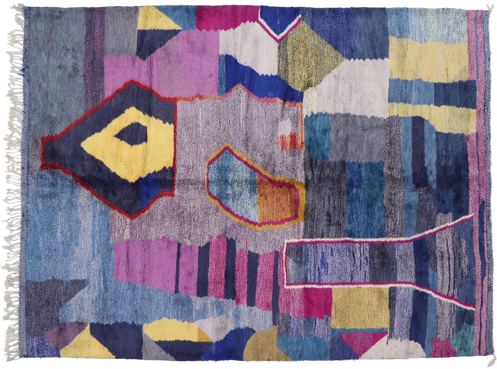 New Contemporary Berber Moroccan Rug Inspired by Helen Frankenthaler For Sale 3