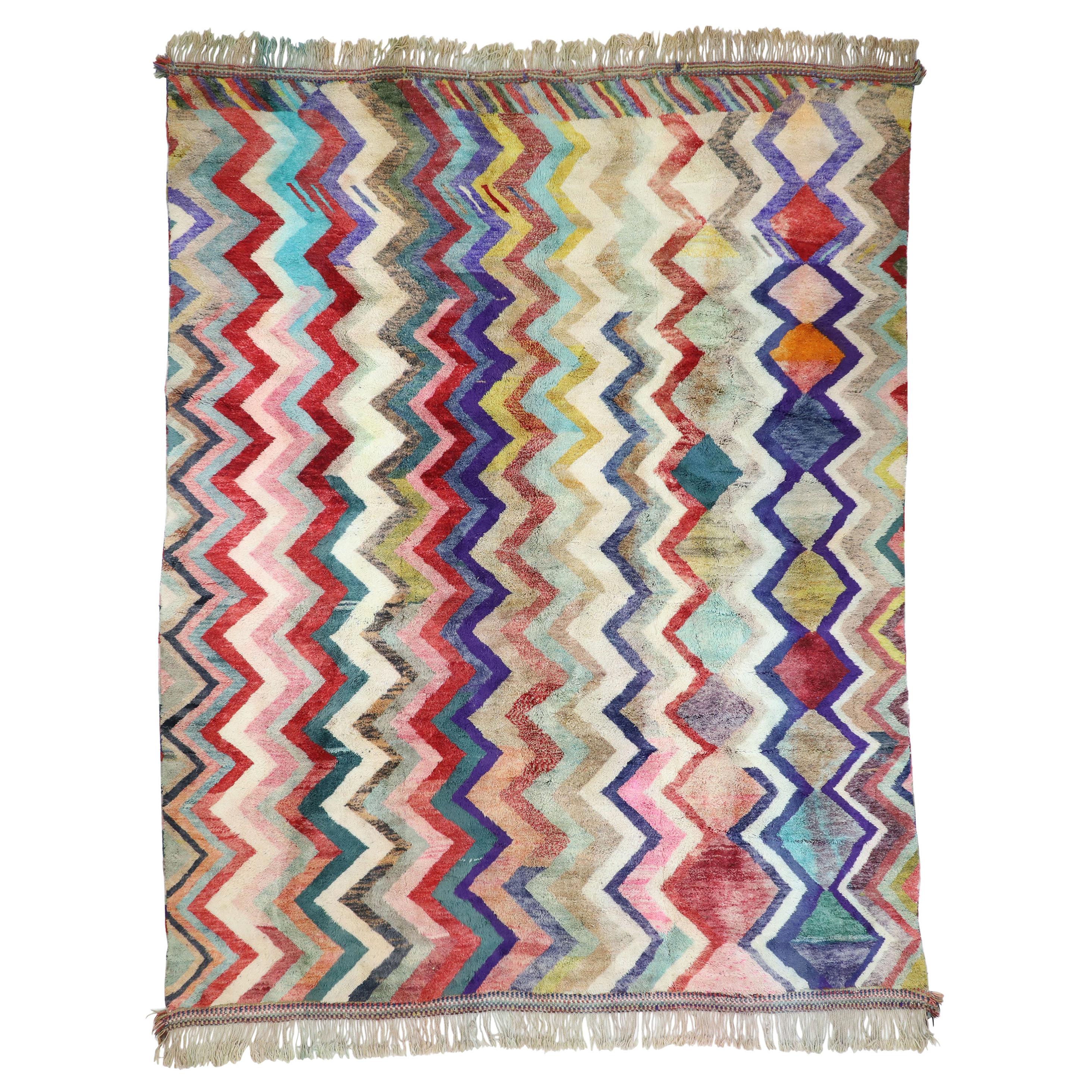 New Contemporary Berber Moroccan Rug Inspired by Missoni Home