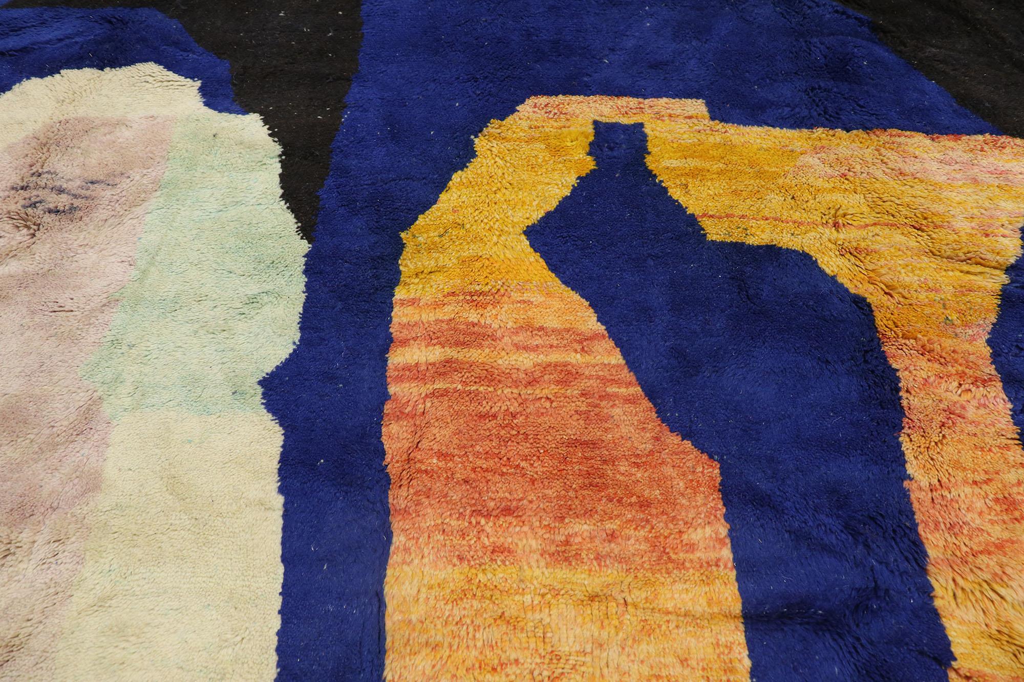 Marocain Nouveau tapis marocain à blocs de couleurs inspiré par Paul Klee, tribus berbères du Maroc en vente