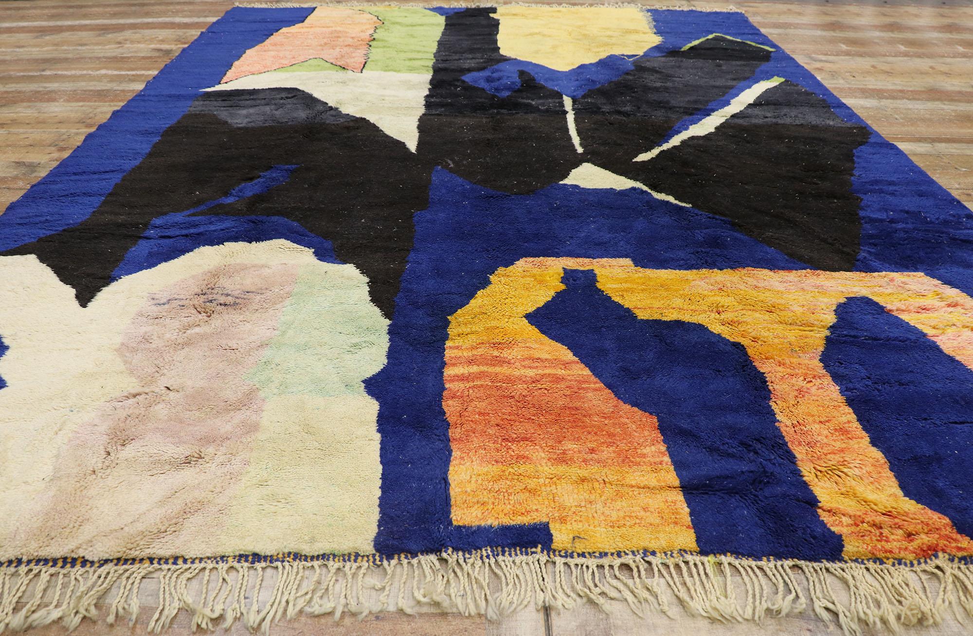 XXIe siècle et contemporain Nouveau tapis marocain à blocs de couleurs inspiré par Paul Klee, tribus berbères du Maroc en vente