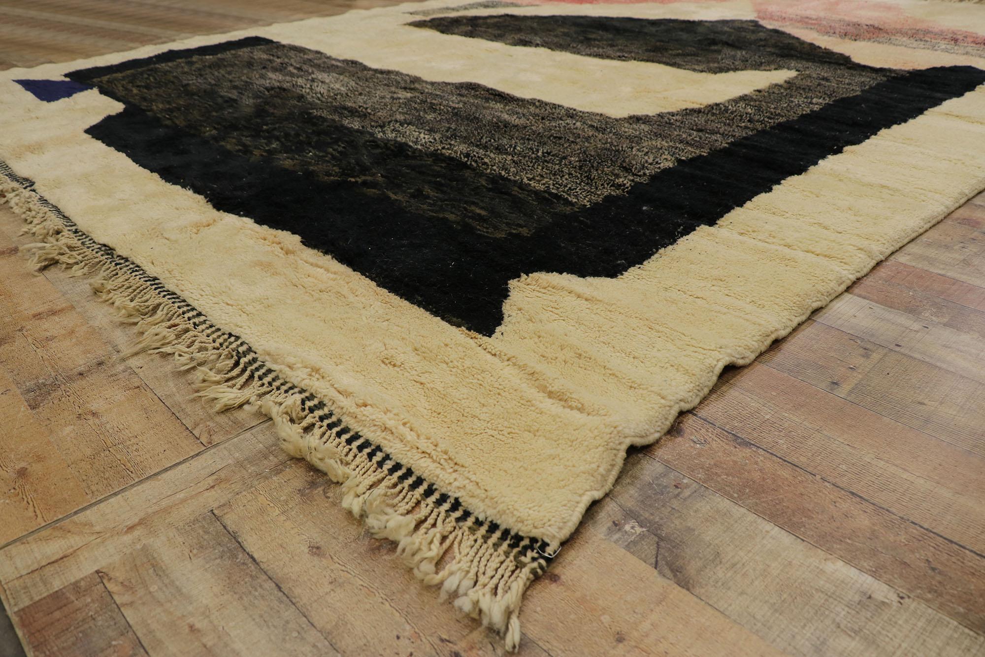 Hand-Knotted New Contemporary Berber Moroccan Rug Inspired by Victor Pasmore For Sale