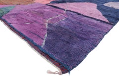 Neuer Contemporary Beni Mrirt Berberteppich Blau Marokko mit strukturiertem Design