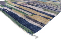 Large Authentic Earthy Abstract Moroccan Rug by Berber Tribes of Morocco