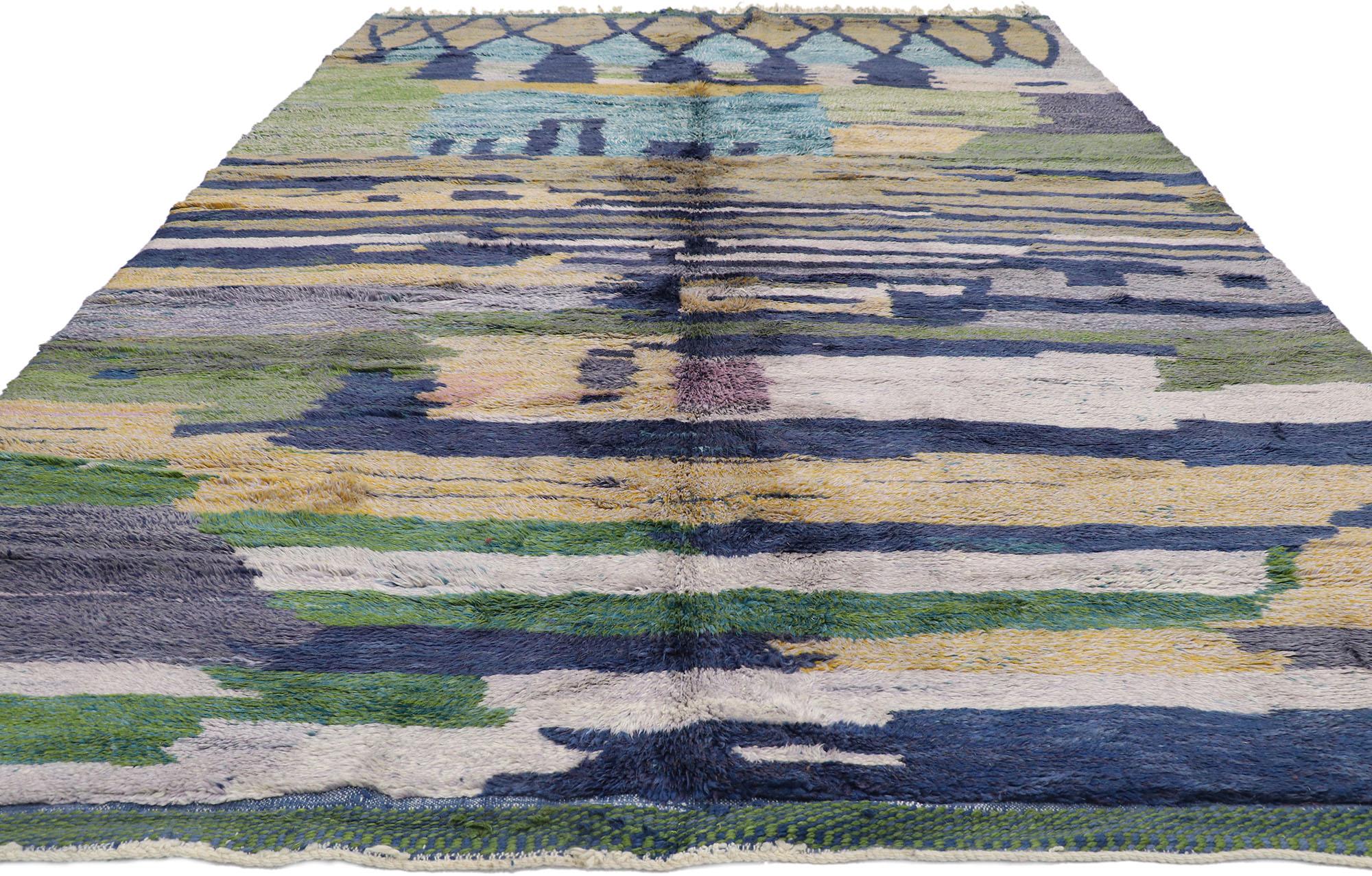 Expressionniste Nouveau tapis berbère marocain contemporain de style expressionniste abstrait en vente