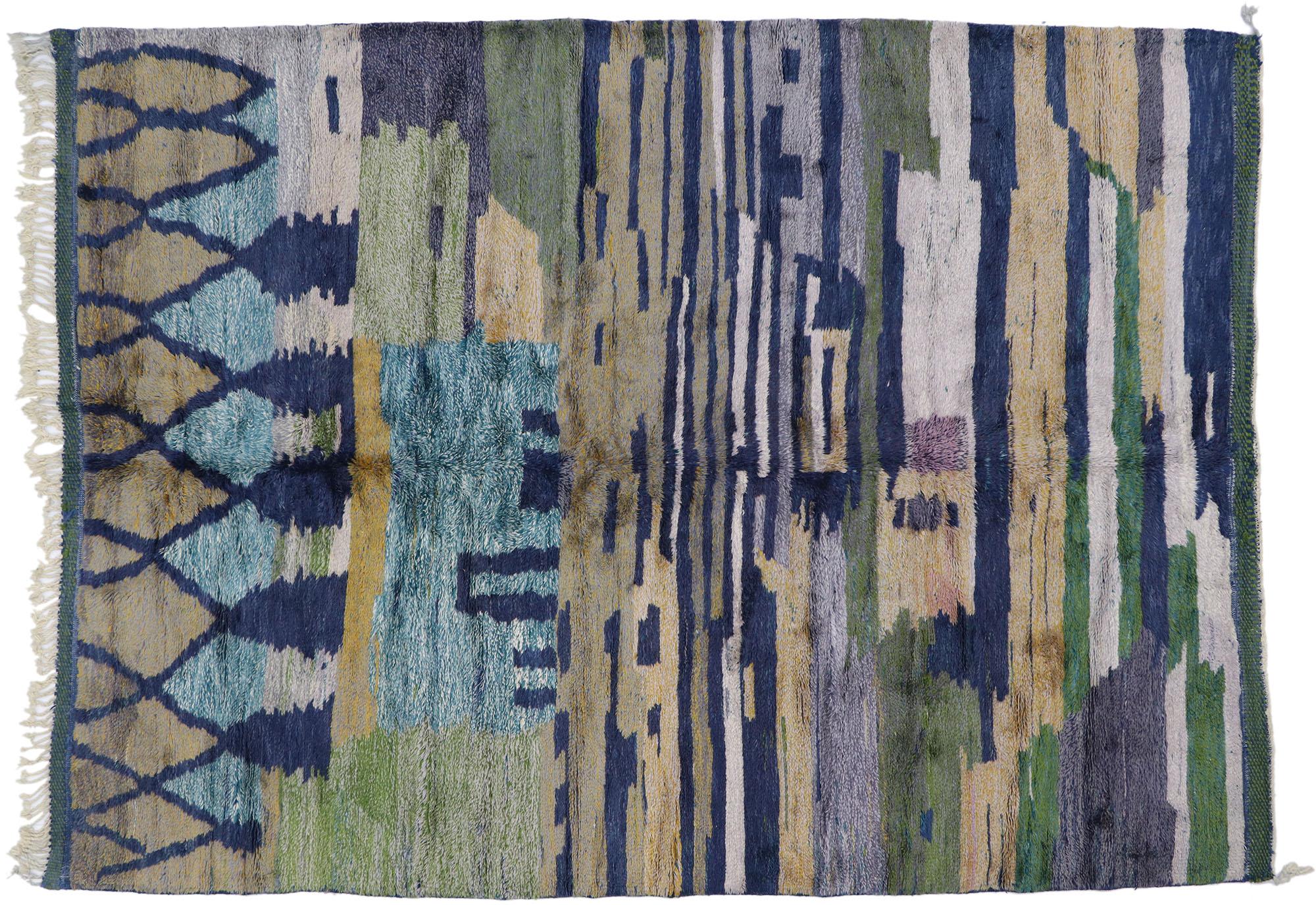 Nouveau tapis berbère marocain contemporain de style expressionniste abstrait en vente 1