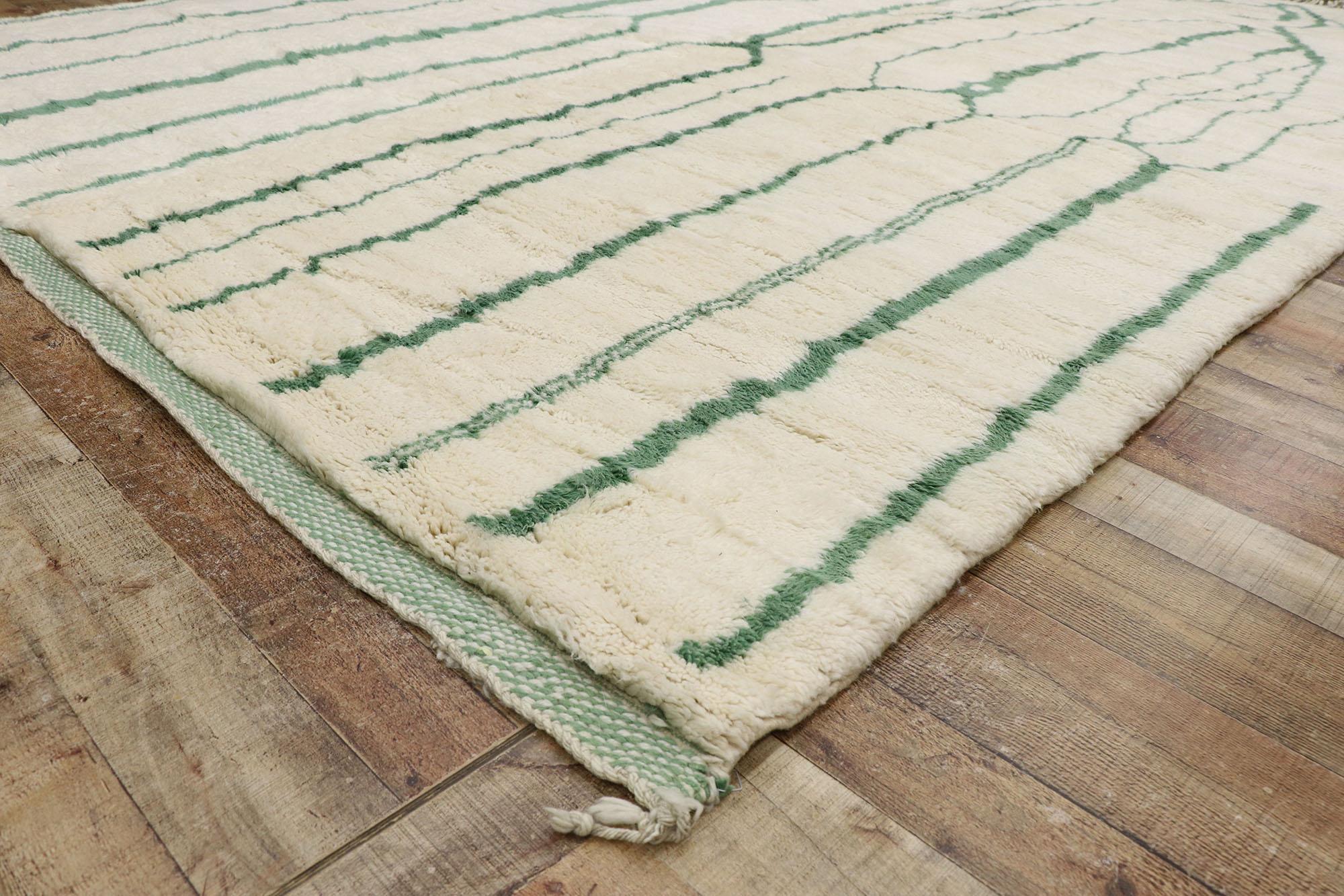 New Contemporary Berber Moroccan Rug with Modern Biophilic Design 1
