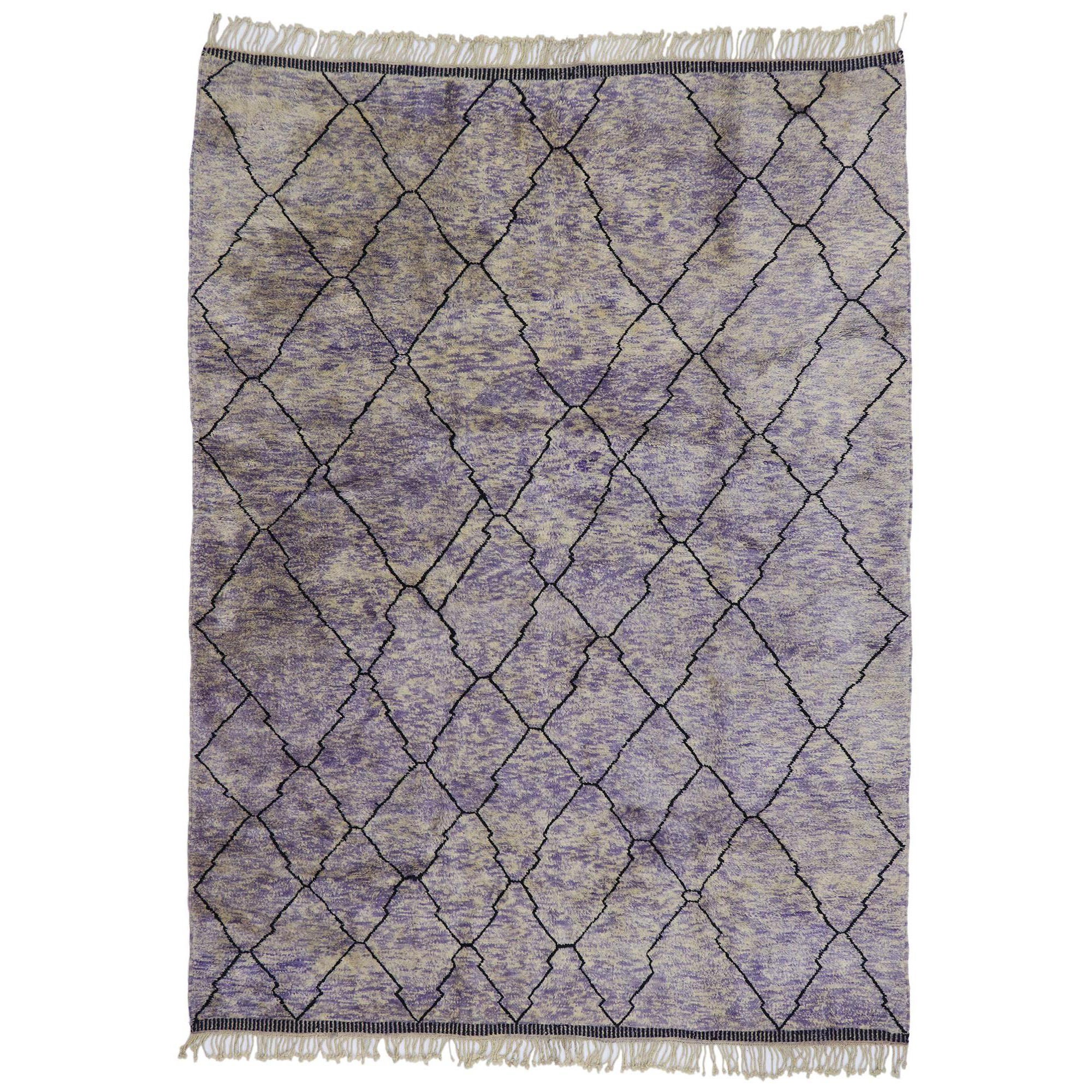 Nouveau tapis berbère marocain contemporain avec style bohème