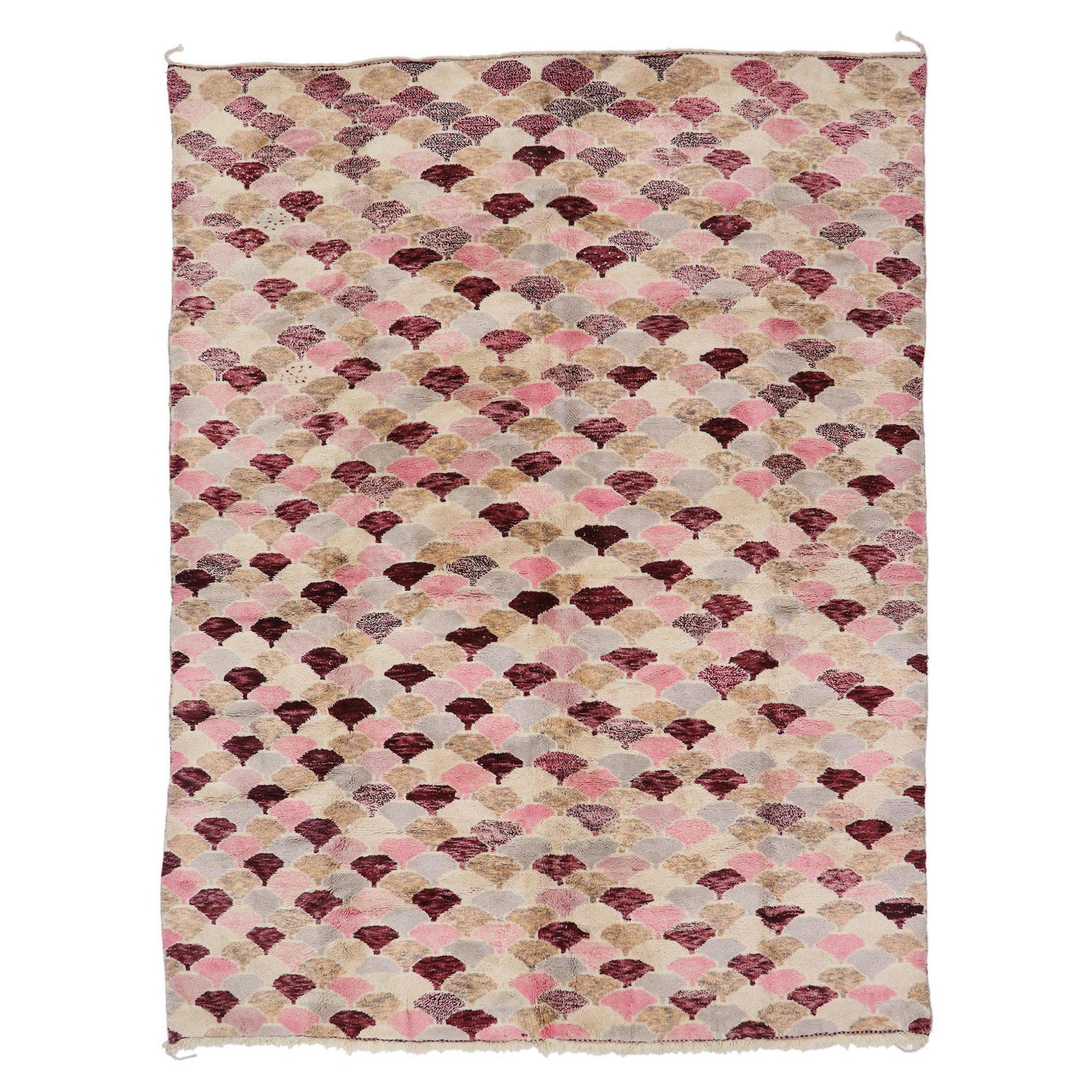 New Contemporary Berber Moroccan Rug with Bohemian Style For Sale
