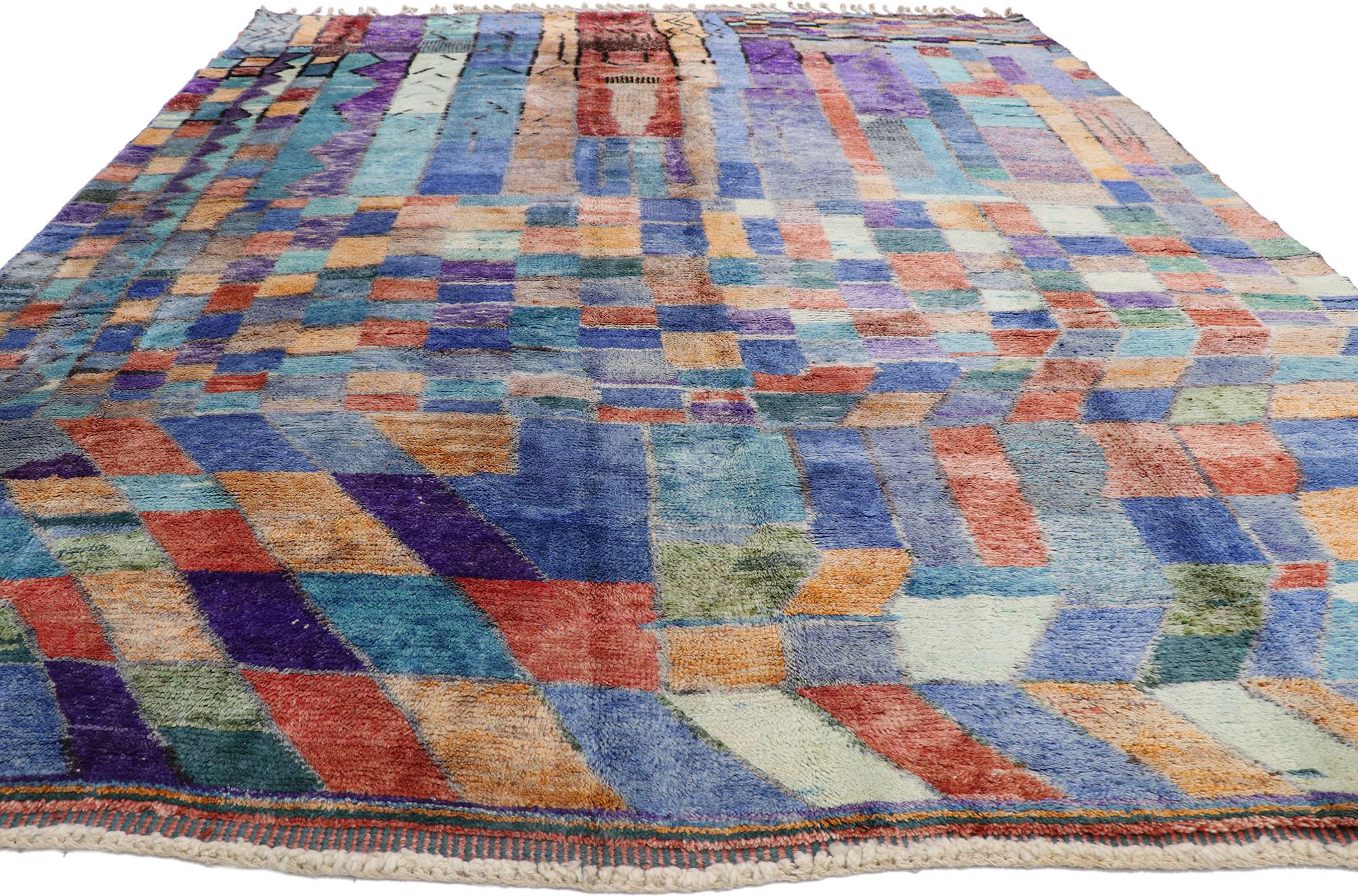 Aesthetic Movement New Contemporary Beni Mrirt Moroccan Carpet with Expressionist Style For Sale