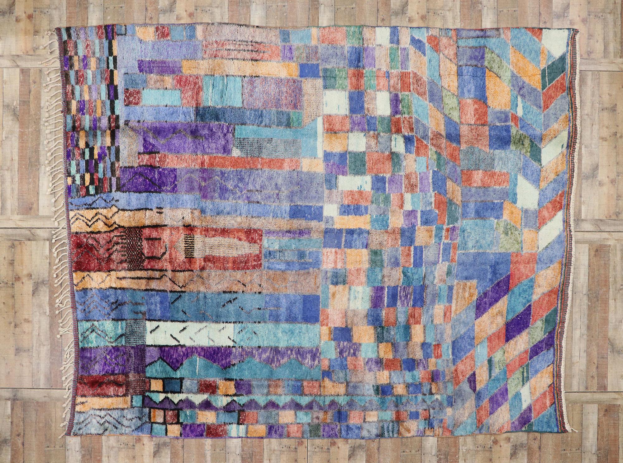 New Contemporary Beni Mrirt Moroccan Carpet with Expressionist Style For Sale 2