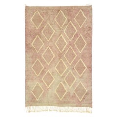 New Contemporary Berber Moroccan Rug with Diamond Pattern and High and Low Pile