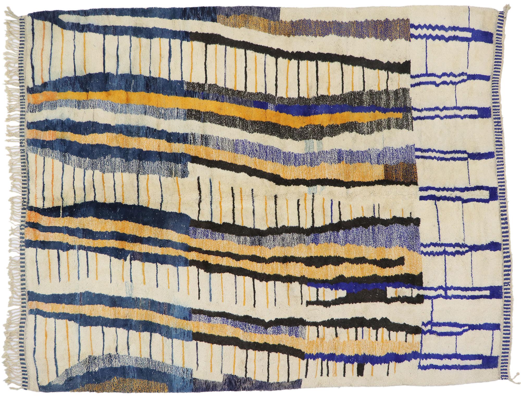 Zeitgenössischer marokkanischer Berberteppich mit linearem, abstraktem Expressionismus-Stil im Angebot 2