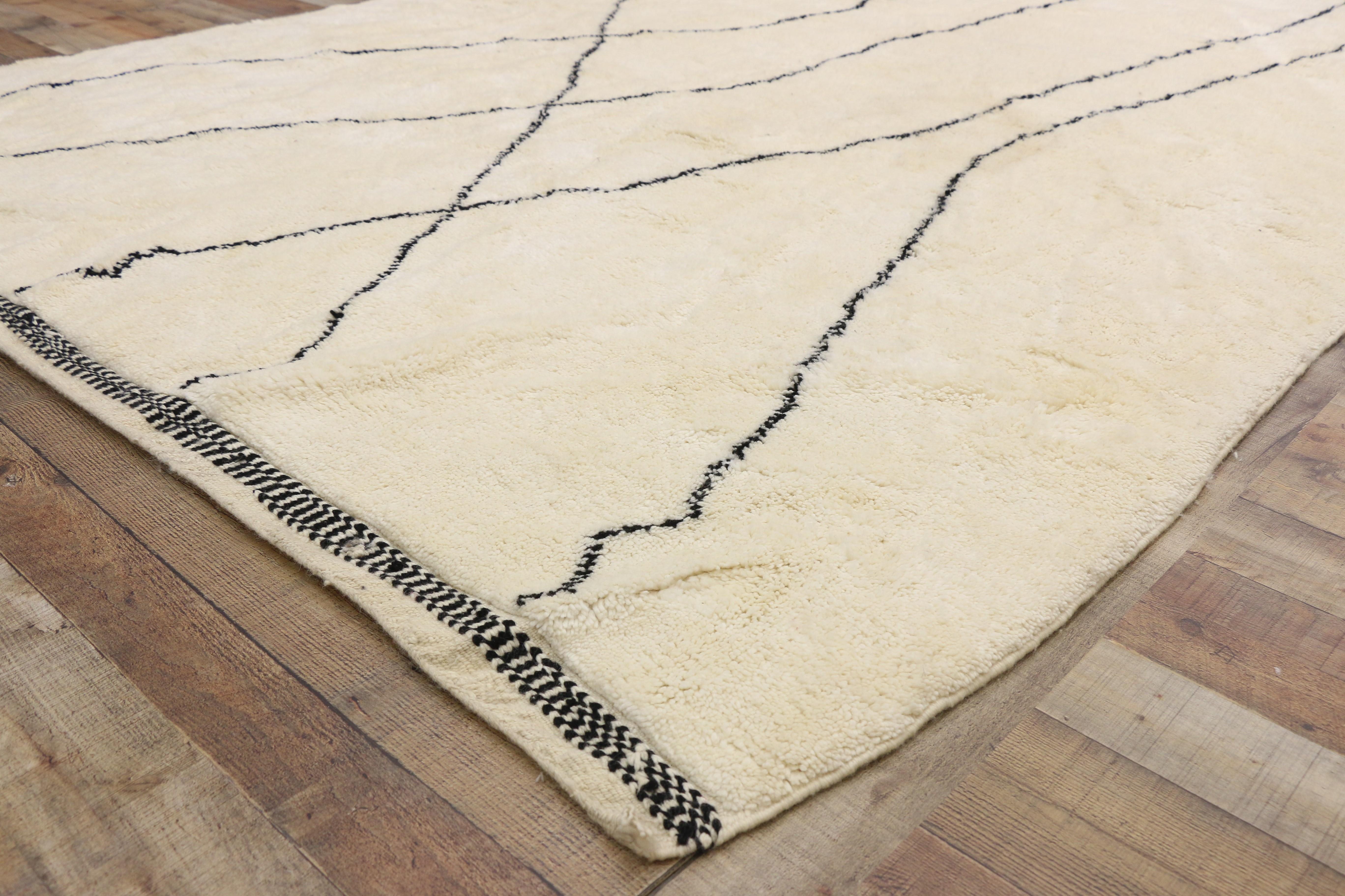 New Contemporary Berber Moroccan Rug with Minimalist Bauhaus Style 1