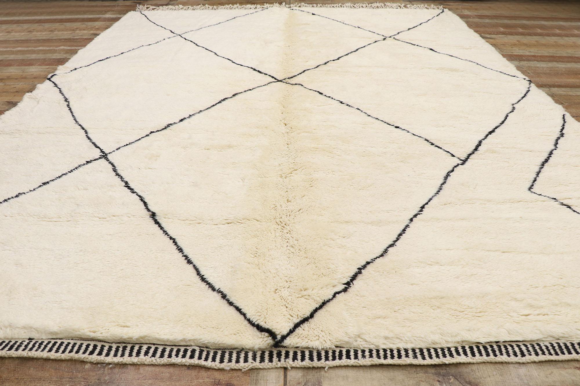New Contemporary Berber Moroccan Rug with Minimalist Hygge Style For Sale 1