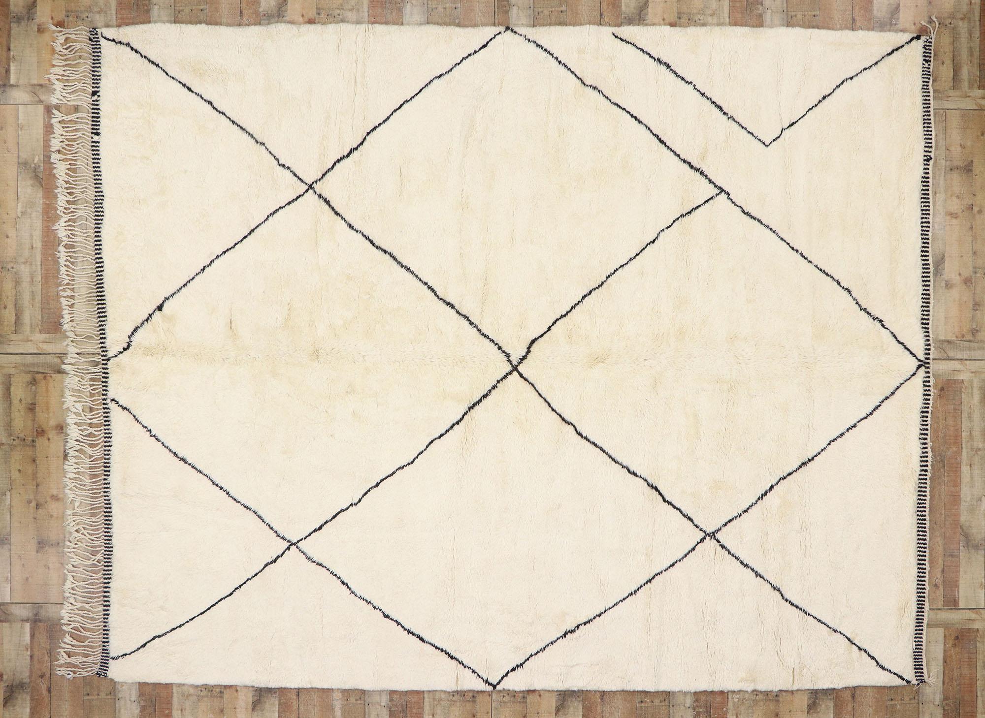 New Contemporary Berber Moroccan Rug with Minimalist Hygge Style For Sale 2