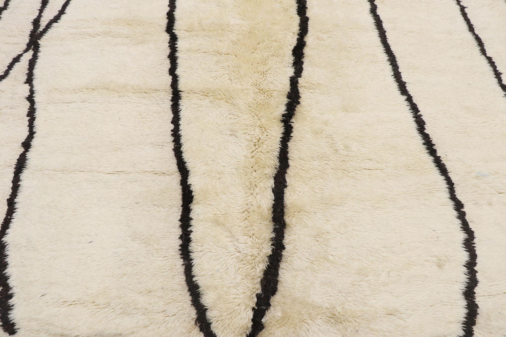 Wool New Contemporary Beni Mirit Moroccan Rug with Organic Modern Style For Sale