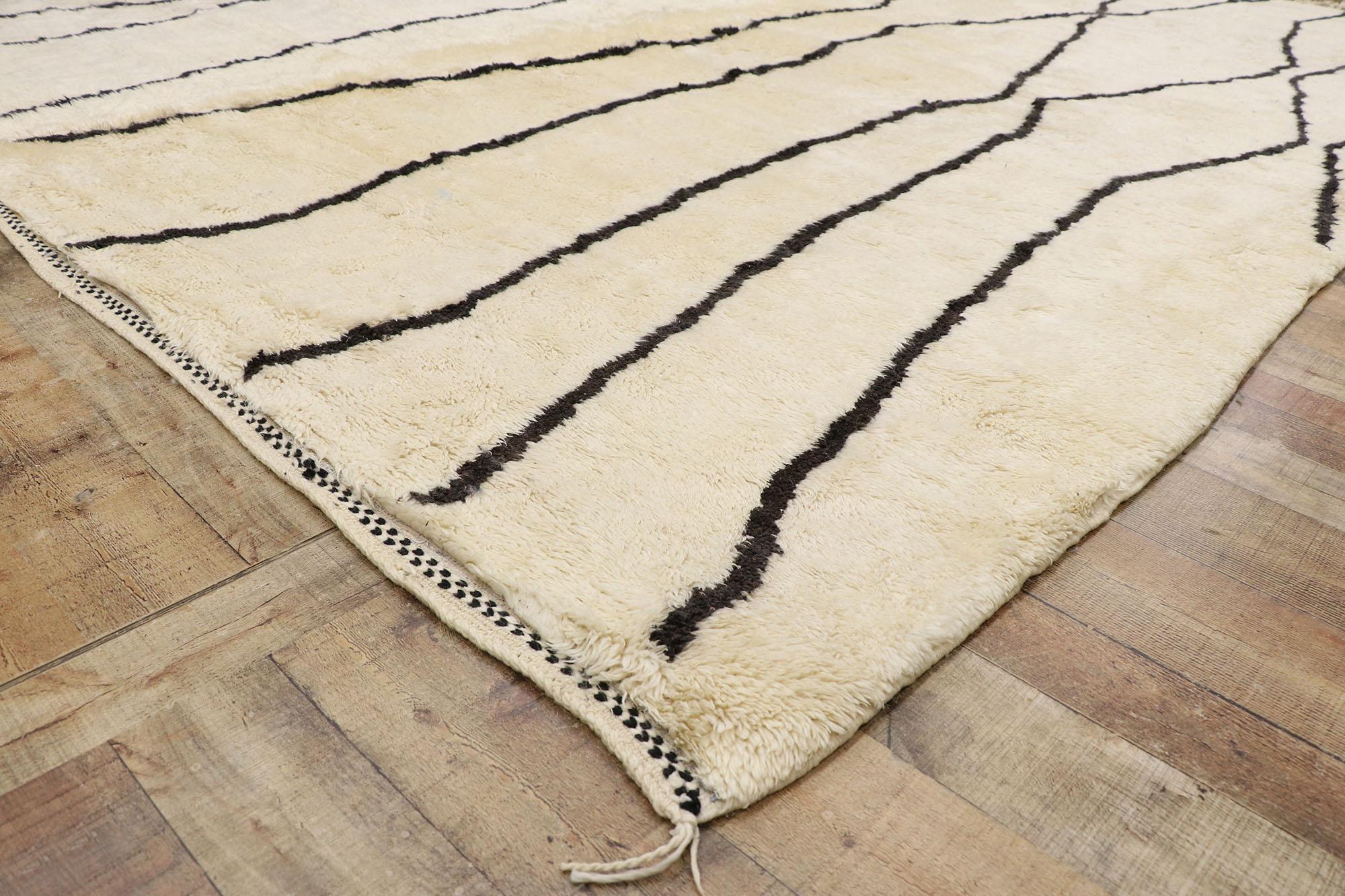 Contemporary Authentic Berber Moroccan Rug, Nomadic Charm Meets Modern Luxe Style For Sale