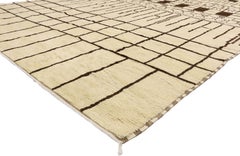 Large Authentic Berber Moroccan Rug with Neutral Earth-Tone Colors