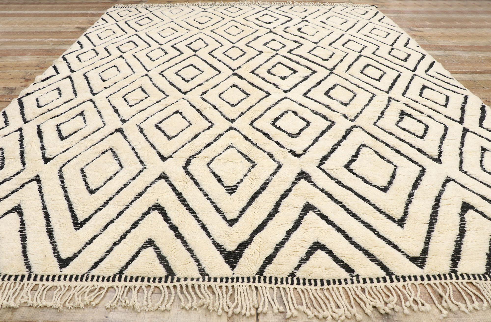 Nueva Alfombra Bereber Marroquí Contemporánea de Estilo Modernista Lana en venta