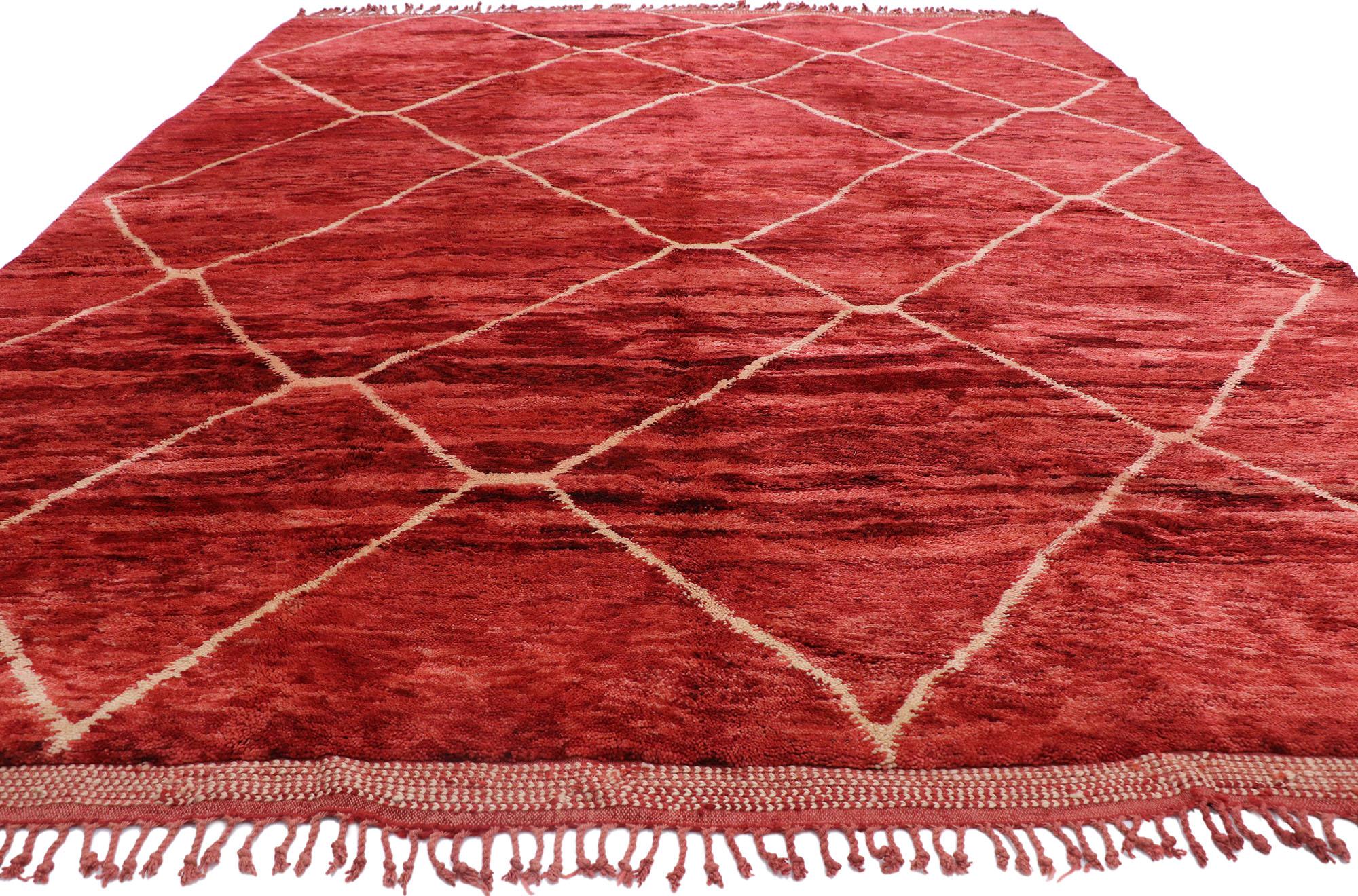 Expressionist New Contemporary Berber Moroccan Rug with Postmodern Bohemian Style For Sale