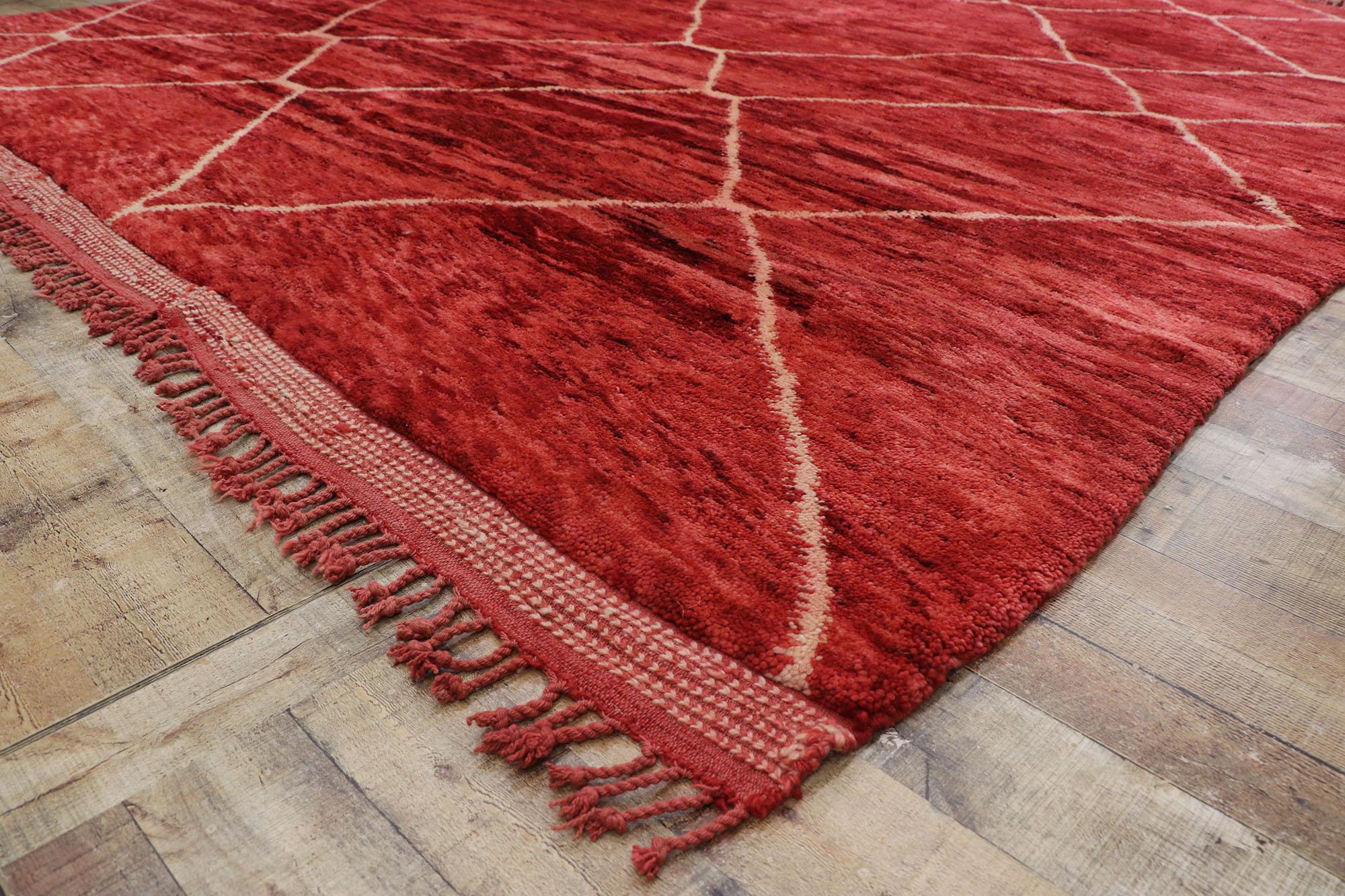 Wool New Contemporary Berber Moroccan Rug with Postmodern Bohemian Style For Sale
