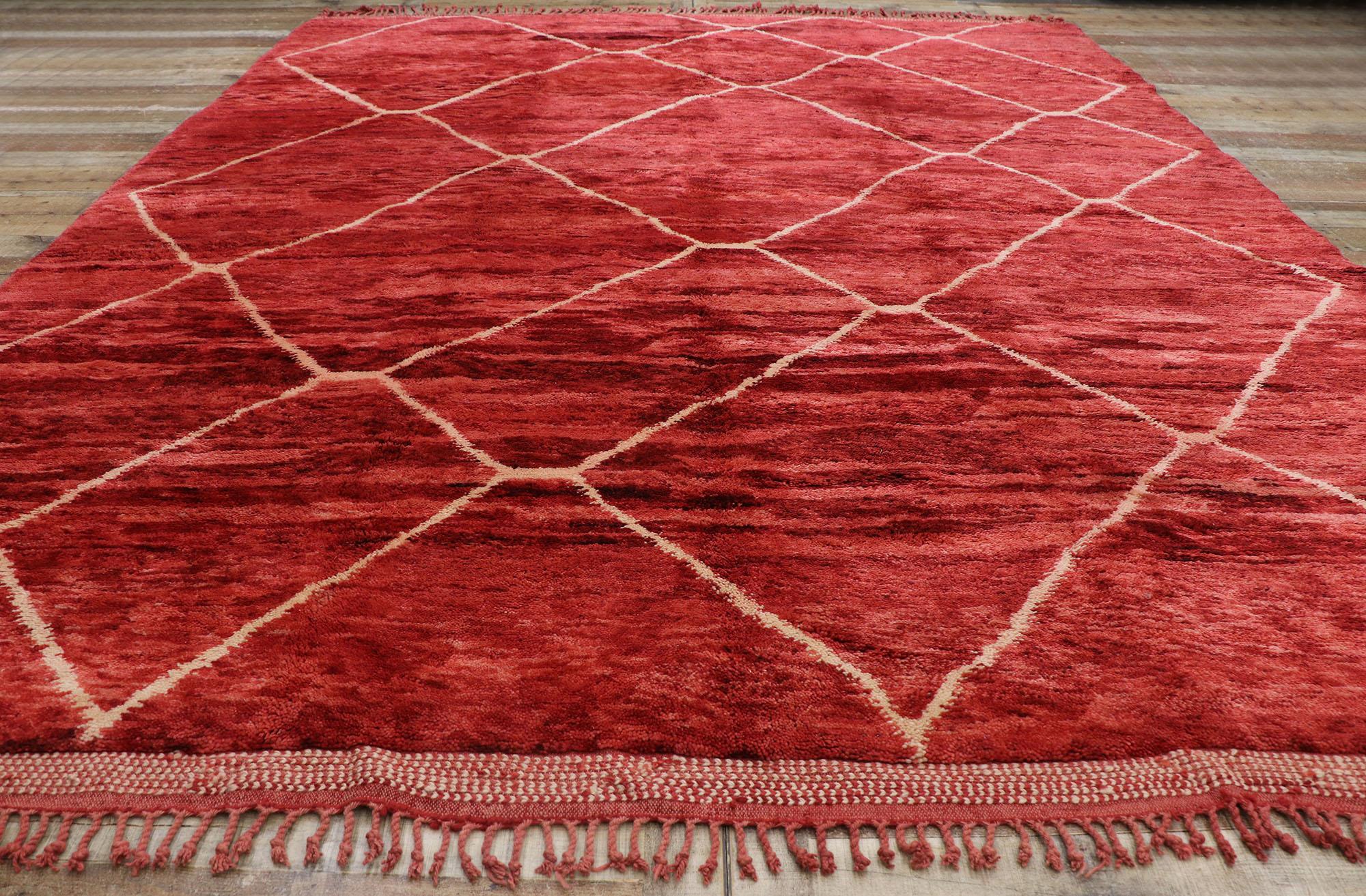 New Contemporary Berber Moroccan Rug with Postmodern Bohemian Style For Sale 1