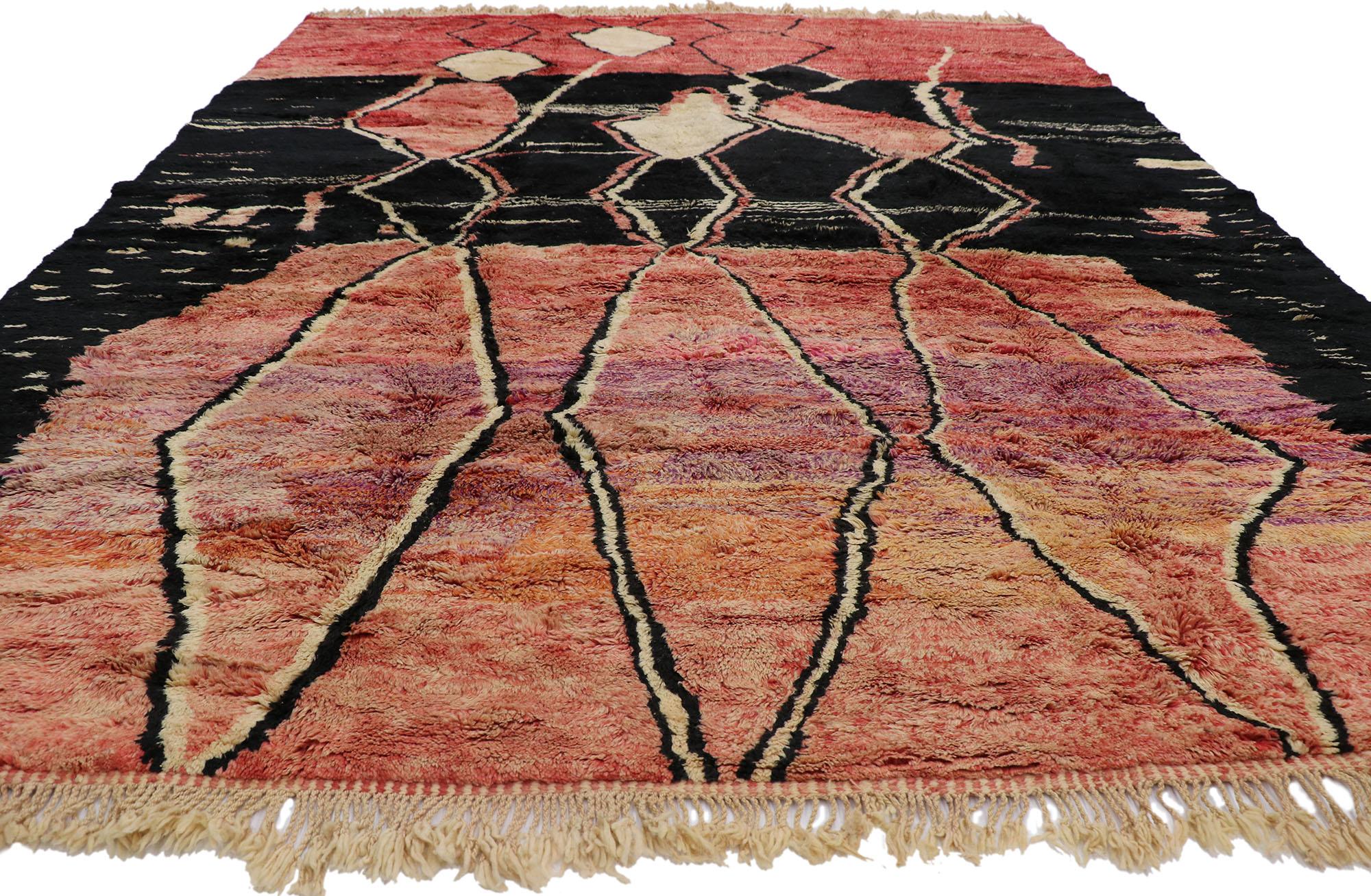 Hand-Knotted New Contemporary Berber Moroccan Rug with Tribal Style For Sale