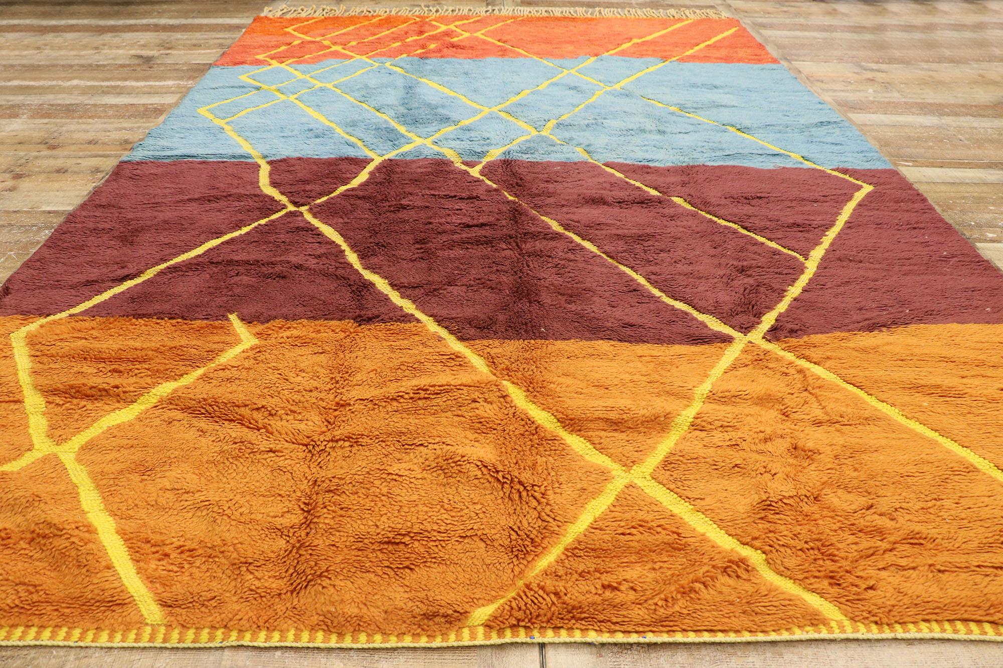New Contemporary Berber Moroccan Rug with Tribal Style For Sale 2