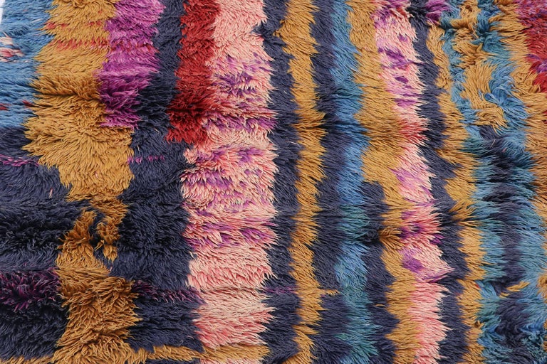 Hand-Knotted New Contemporary Berber Moroccan Runner Inspired by Hans Hofmann For Sale