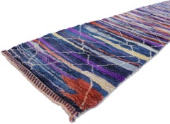 New Contemporary Berber Moroccan Runner Inspired by Sol LeWitt