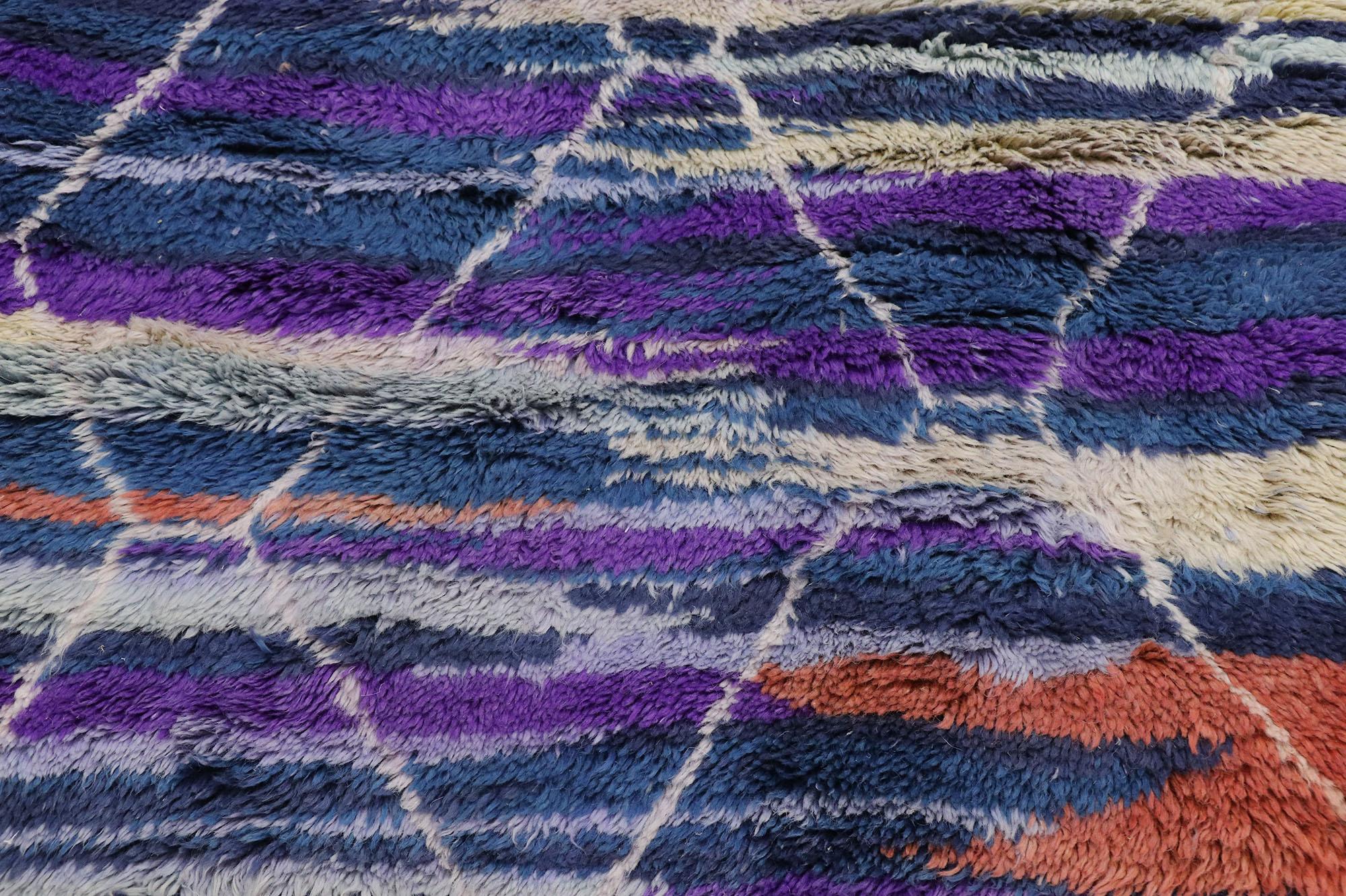 Nueva alfombra bereber marroquí contemporánea inspirada en Sol LeWitt Marroquí en venta