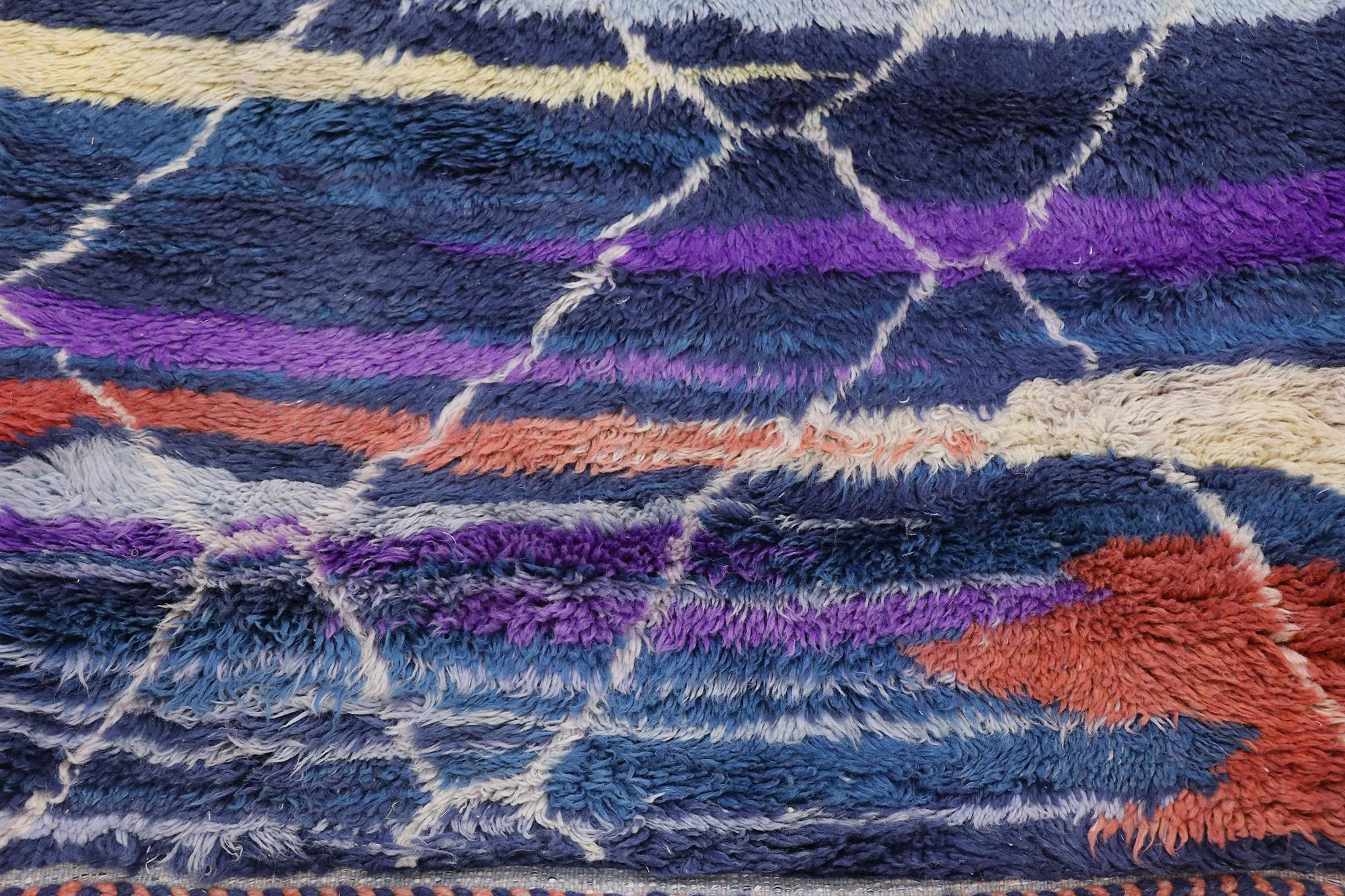 Hand-Knotted New Contemporary Berber Moroccan Runner Inspired by Sol LeWitt For Sale