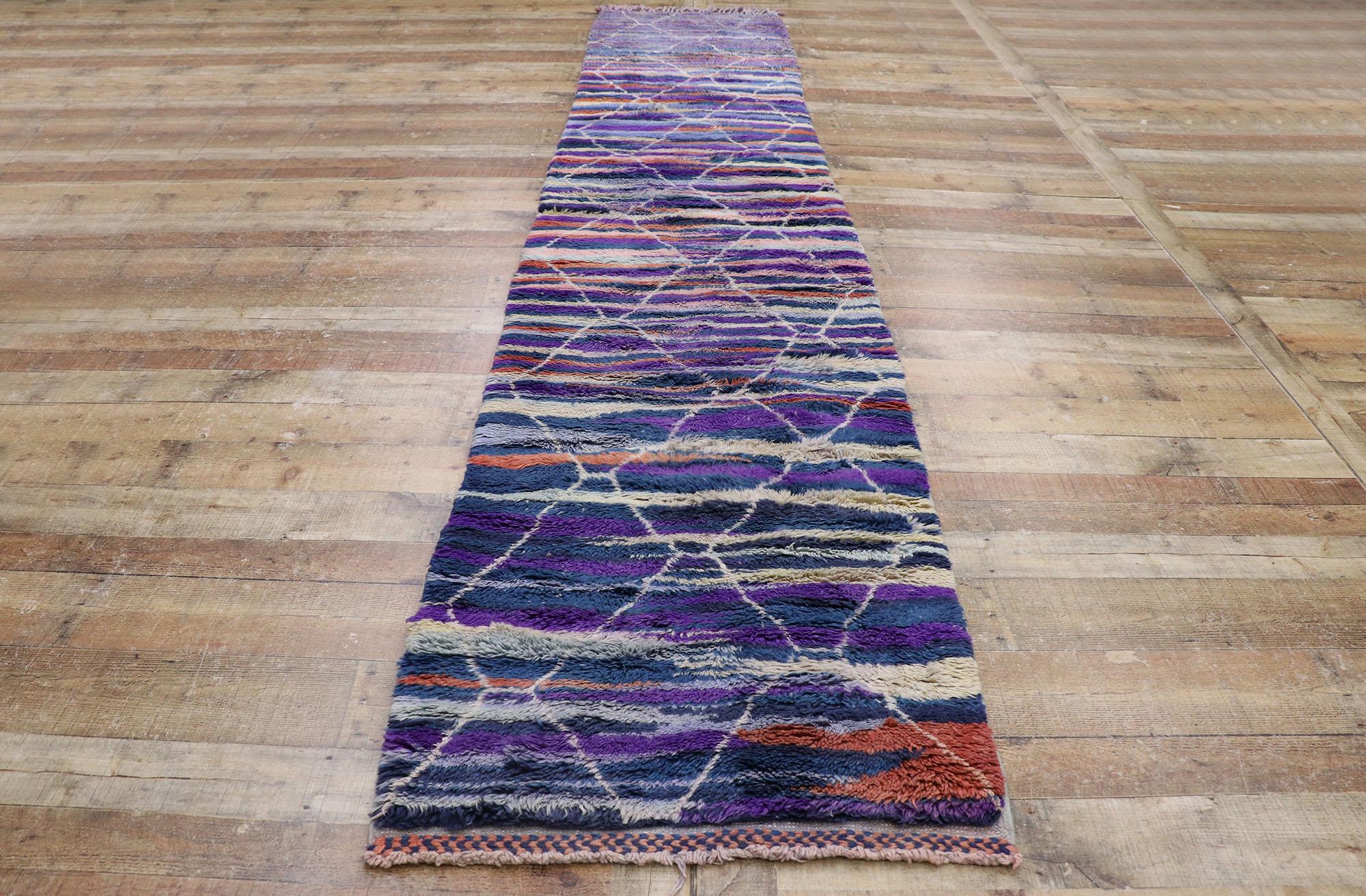 New Contemporary Berber Moroccan Runner Inspired by Sol LeWitt For Sale 1