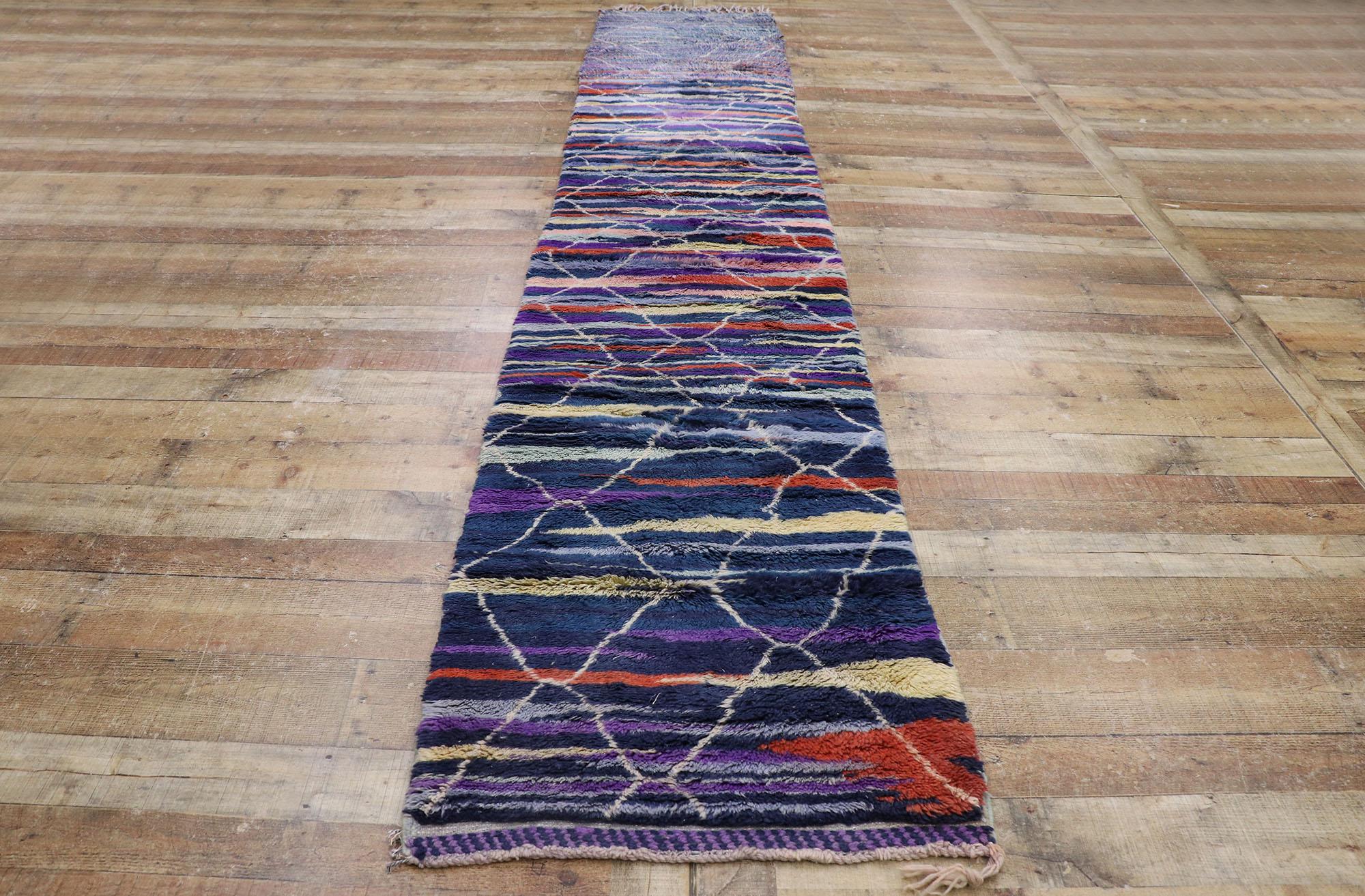 New Contemporary Berber Moroccan Runner Inspired by Sol LeWitt For Sale 1