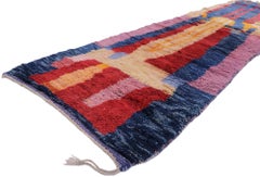 New Contemporary Berber Moroccan Runner with Abstract Expressionist Style