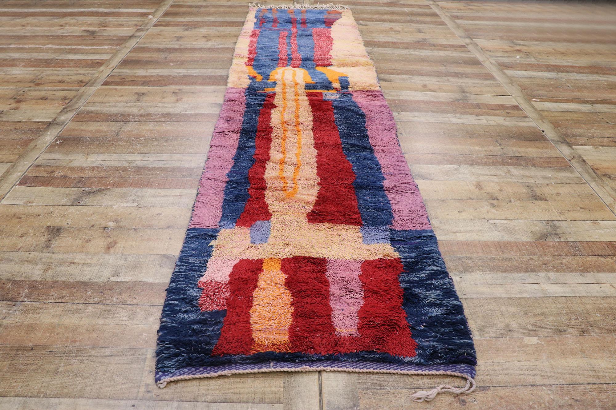 New Contemporary Berber Moroccan Runner with Abstract Expressionist Style 2