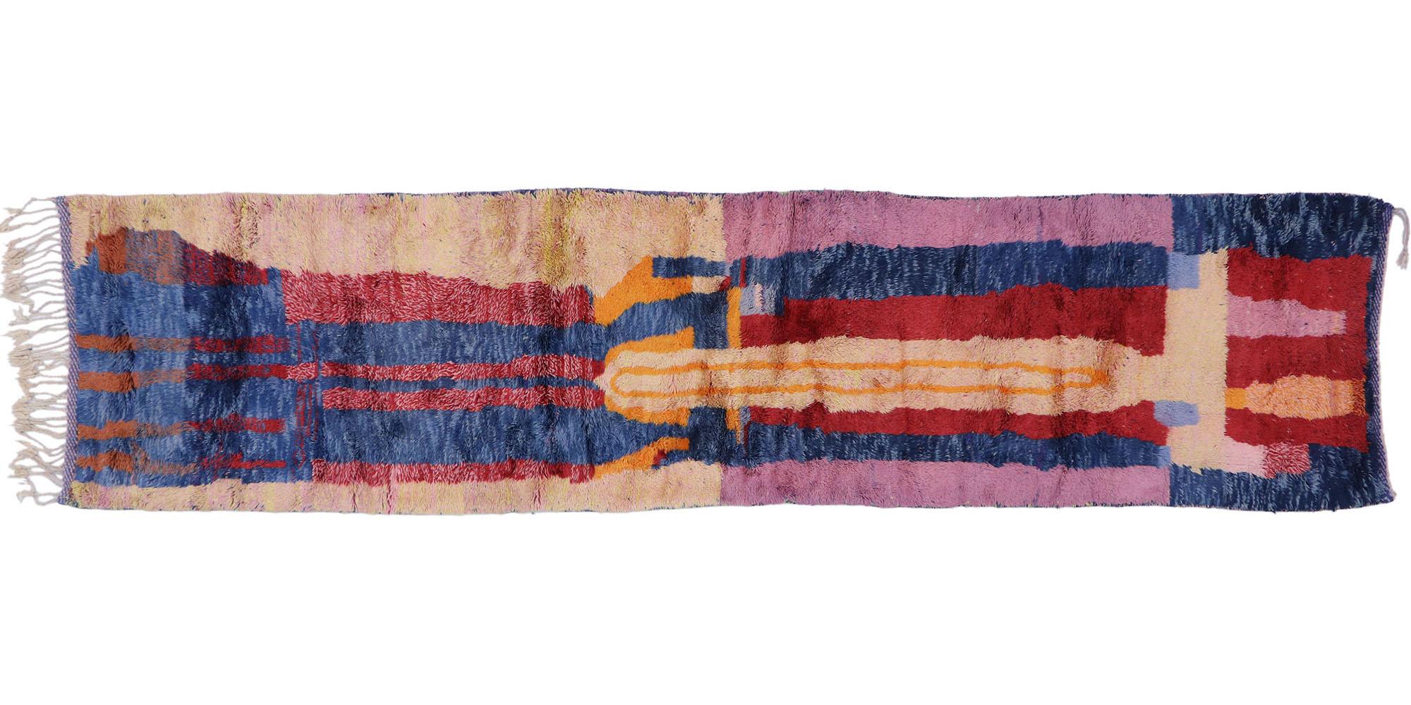 New Contemporary Berber Moroccan Runner with Abstract Expressionist Style 4