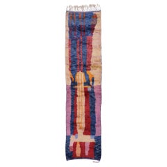 New Contemporary Berber Moroccan Runner with Abstract Expressionist Style