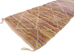 New Berber Moroccan Runner with Bohemian Style, Earthy Pastel Colors