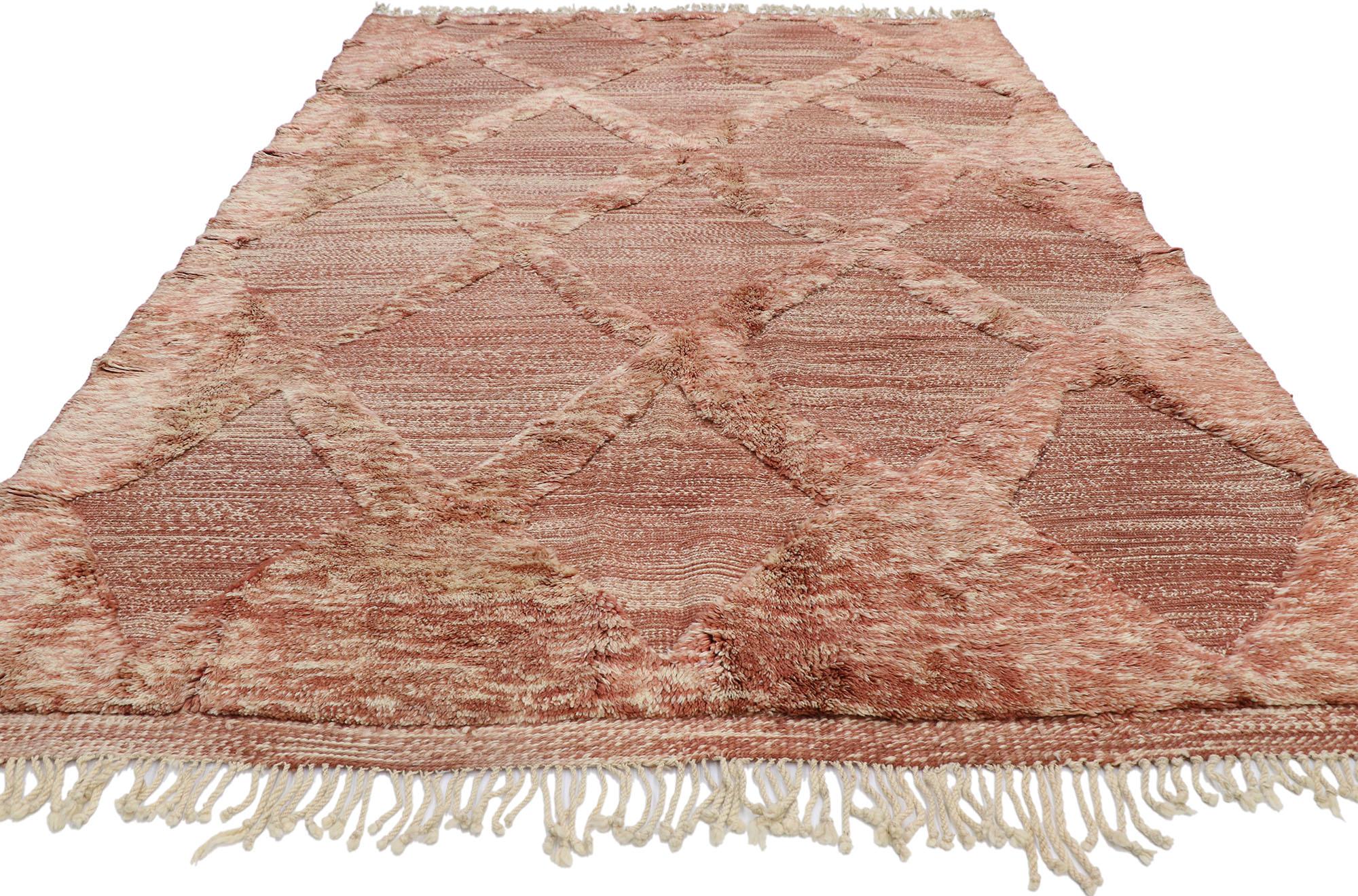 Tribal New Contemporary Berber Moroccan Souf Kilim Rug with Rustic Boho Style For Sale