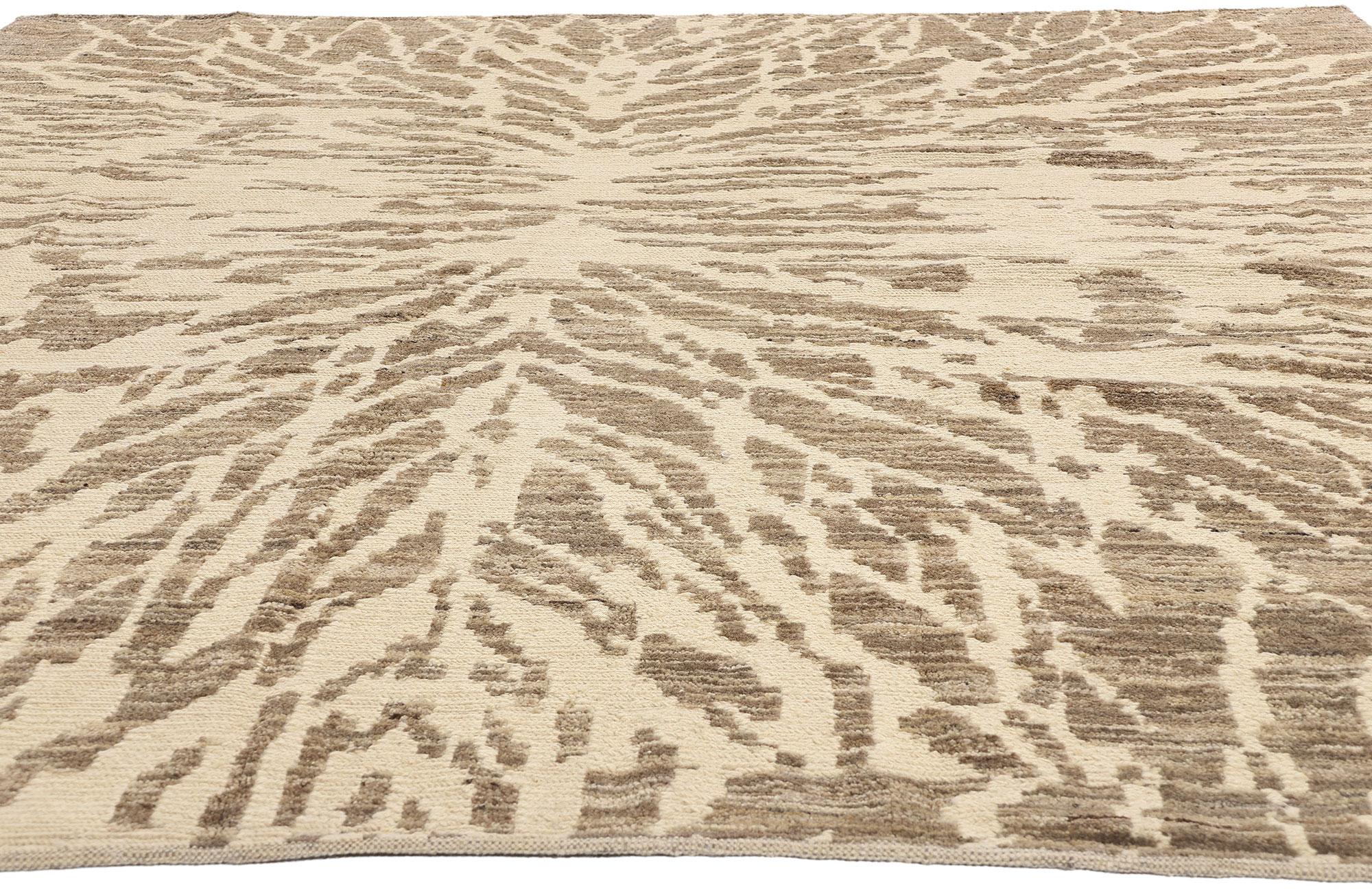 Indiano Nuovo tappeto biofilico contemporaneo con trama organica color terra in vendita